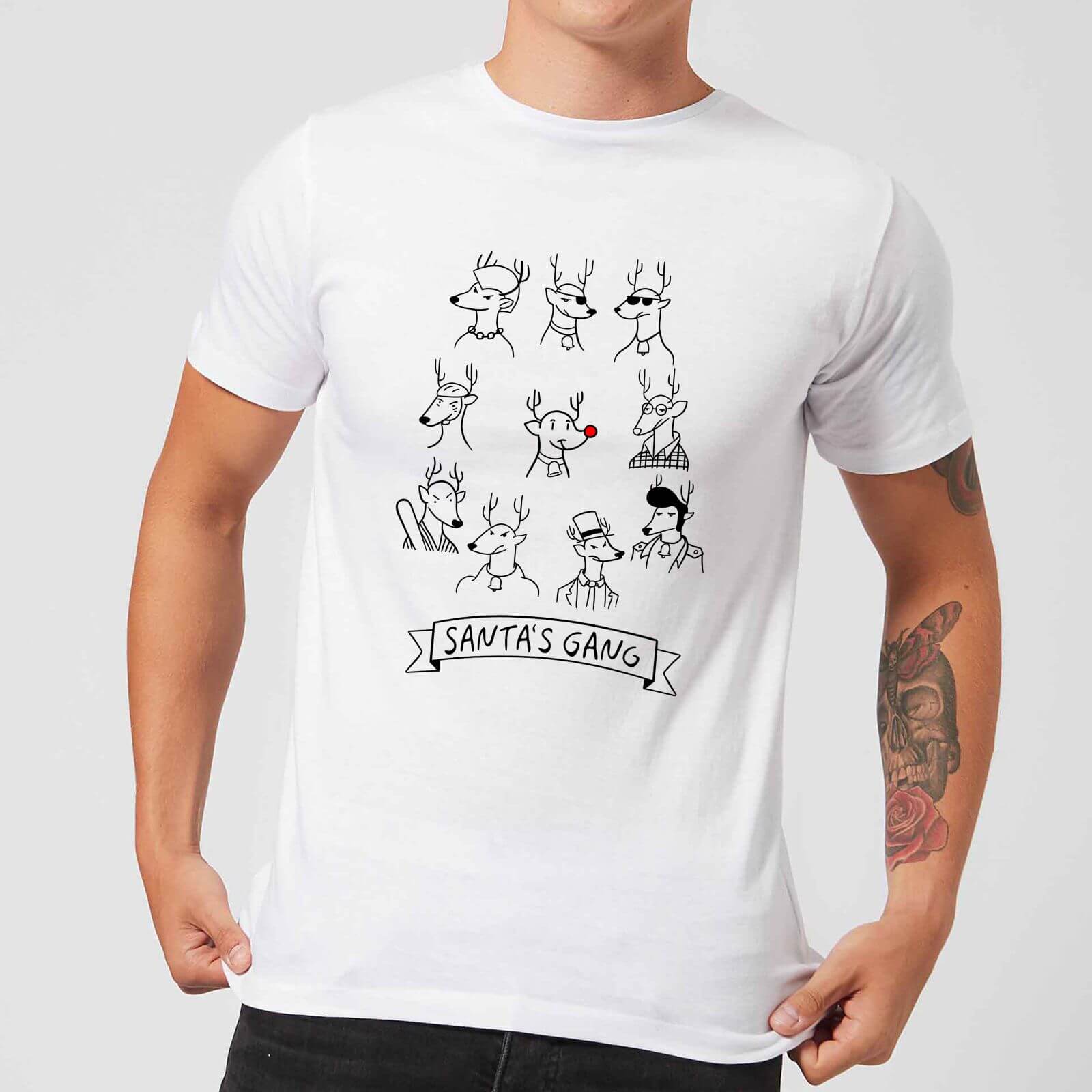 Tobias Fonseca Santa's Gang Men's T-Shirt - White - S - White