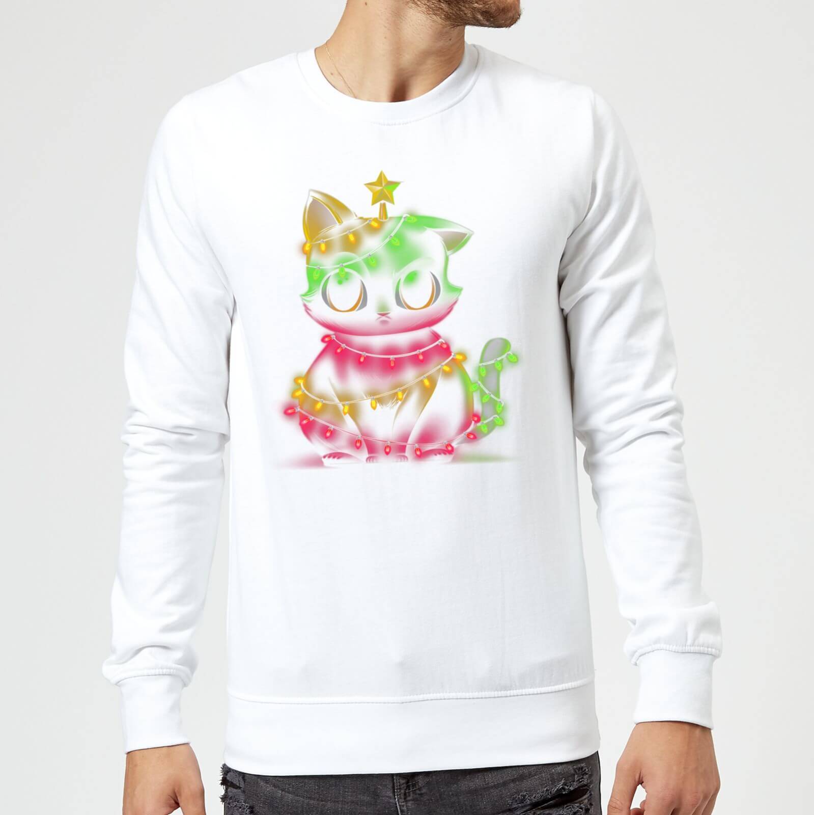 Tobias Fonseca Meow Catmas Lights Sweatshirt - White - S - White