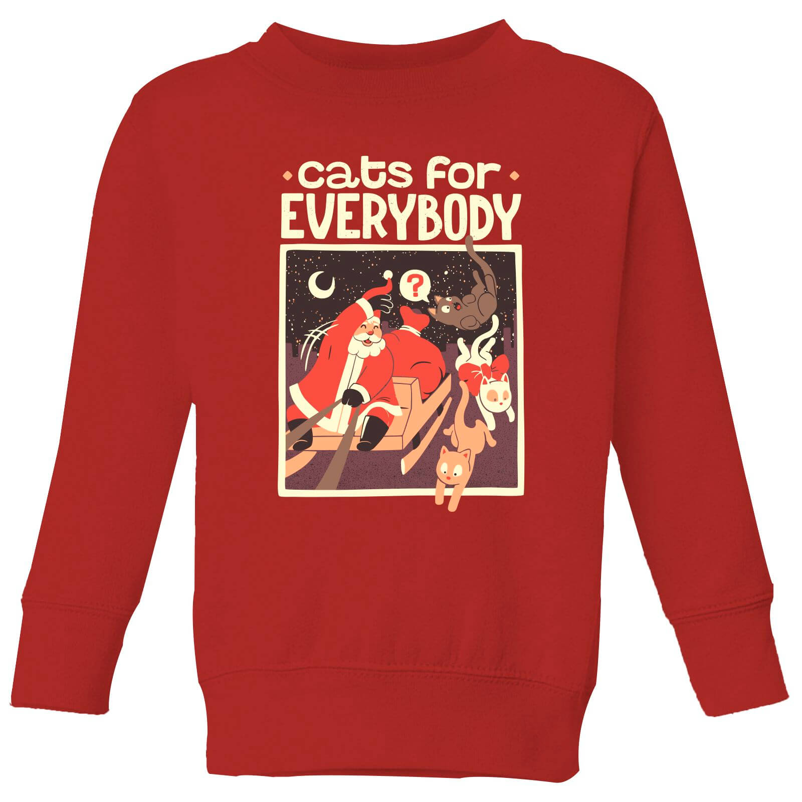 Tobias Fonseca Cats For Everybody Kids' Sweatshirt - Red - 3-4 Years - Red