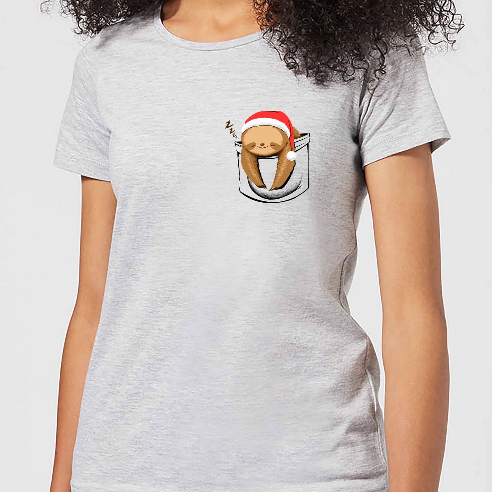 Tobias Fonseca Sloth In A Pocket Xmas Women's T-Shirt - Grey - S