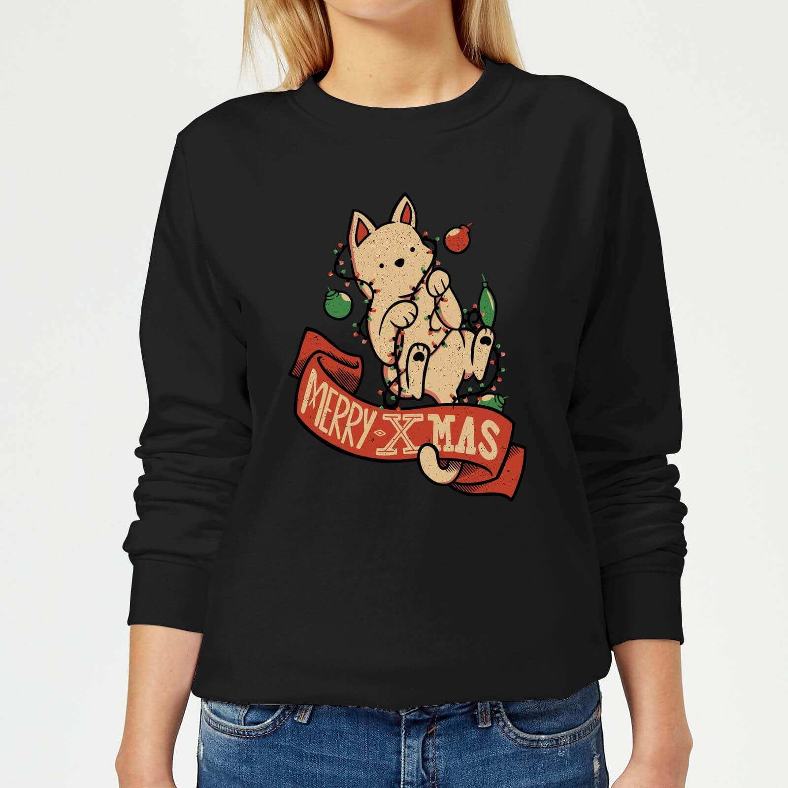 

Tobias Fonseca Merry Xmas Cat Women's Felpa - Nero - 5XL - Nero