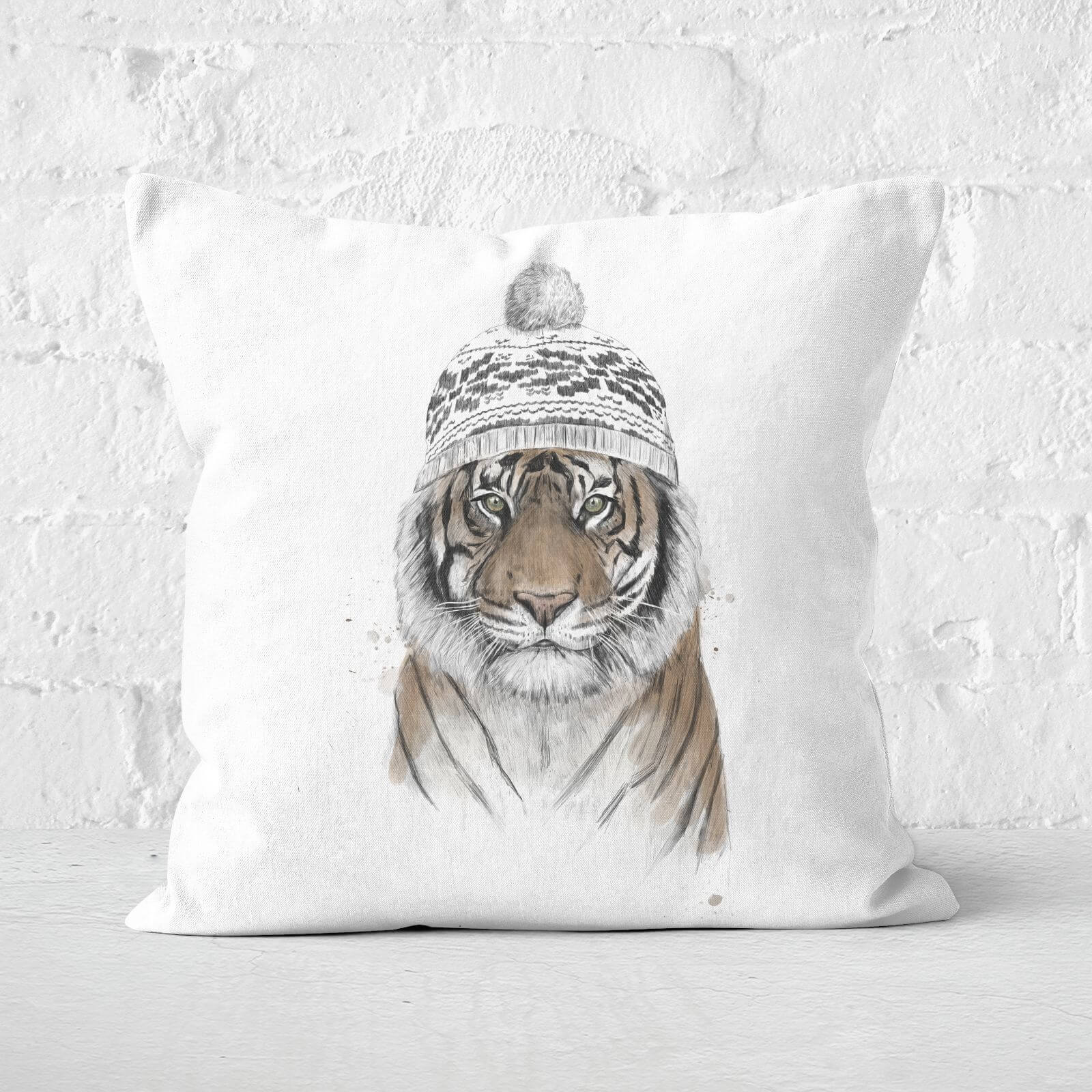 Siberian Tiger Square Cushion - 60x60cm - Soft Touch