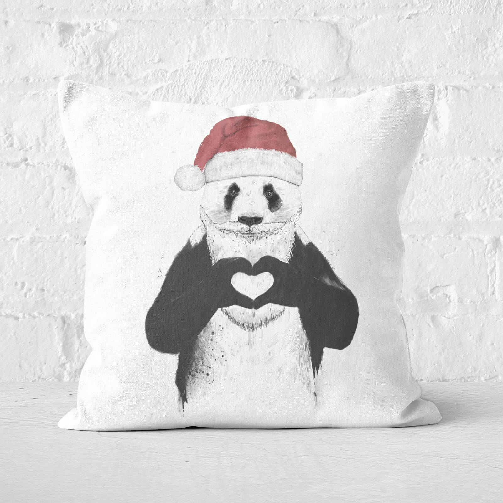 Santa Panda Square Cushion - 50x50cm - Soft Touch