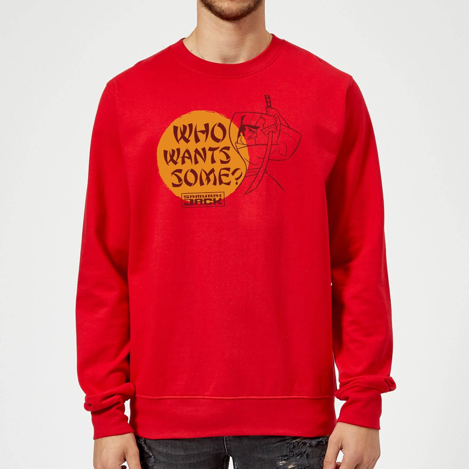 Samurai Jack Who Wants Some Sweatshirt - Red - S