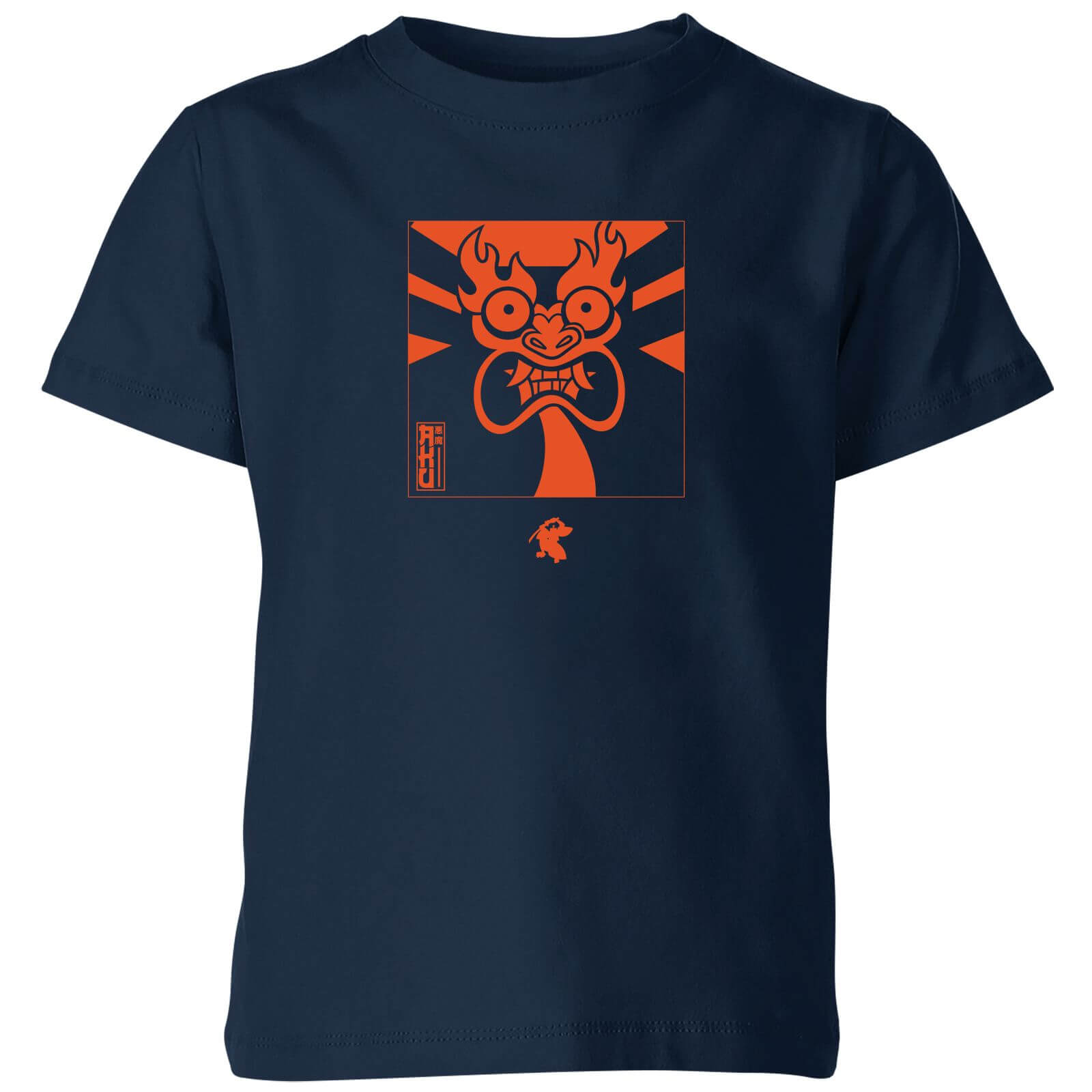 Samurai Jack Aku Kanji Kids' T-Shirt - Navy - 3-4 Years - Navy