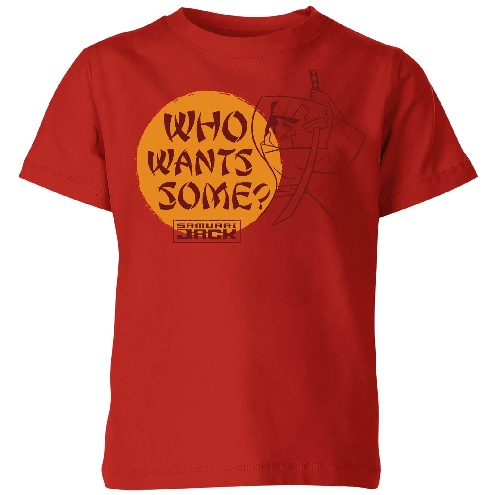 Samurai Jack Who Wants Some Kids' T-Shirt - Red - 3-4 Years - Red