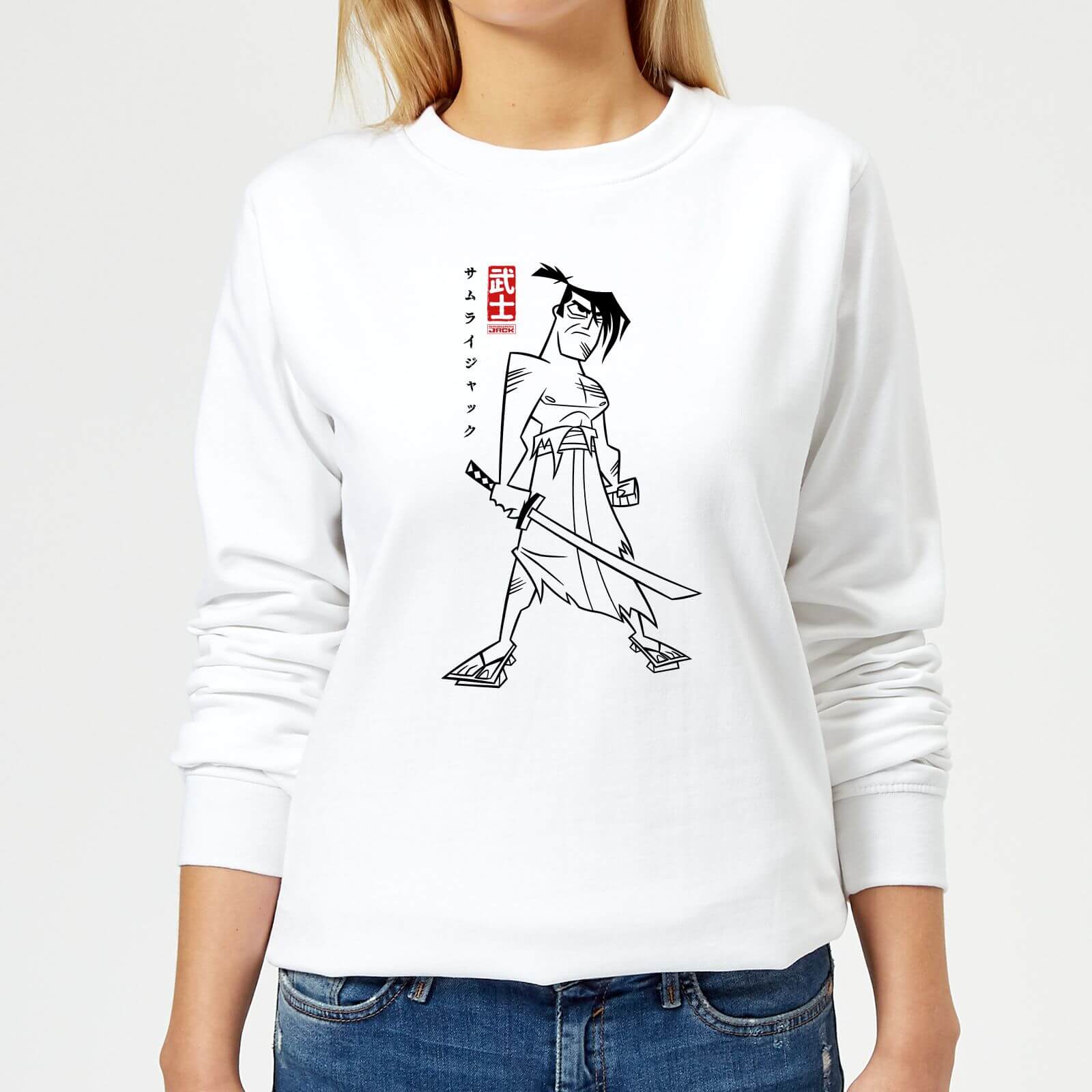 Samurai Jack Kanji Women's Sweatshirt - White - XS