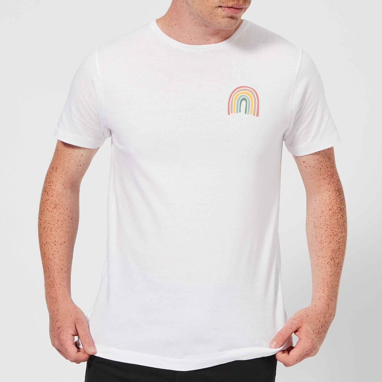 Hand Drawn Rainbow Men's T-Shirt - White - S