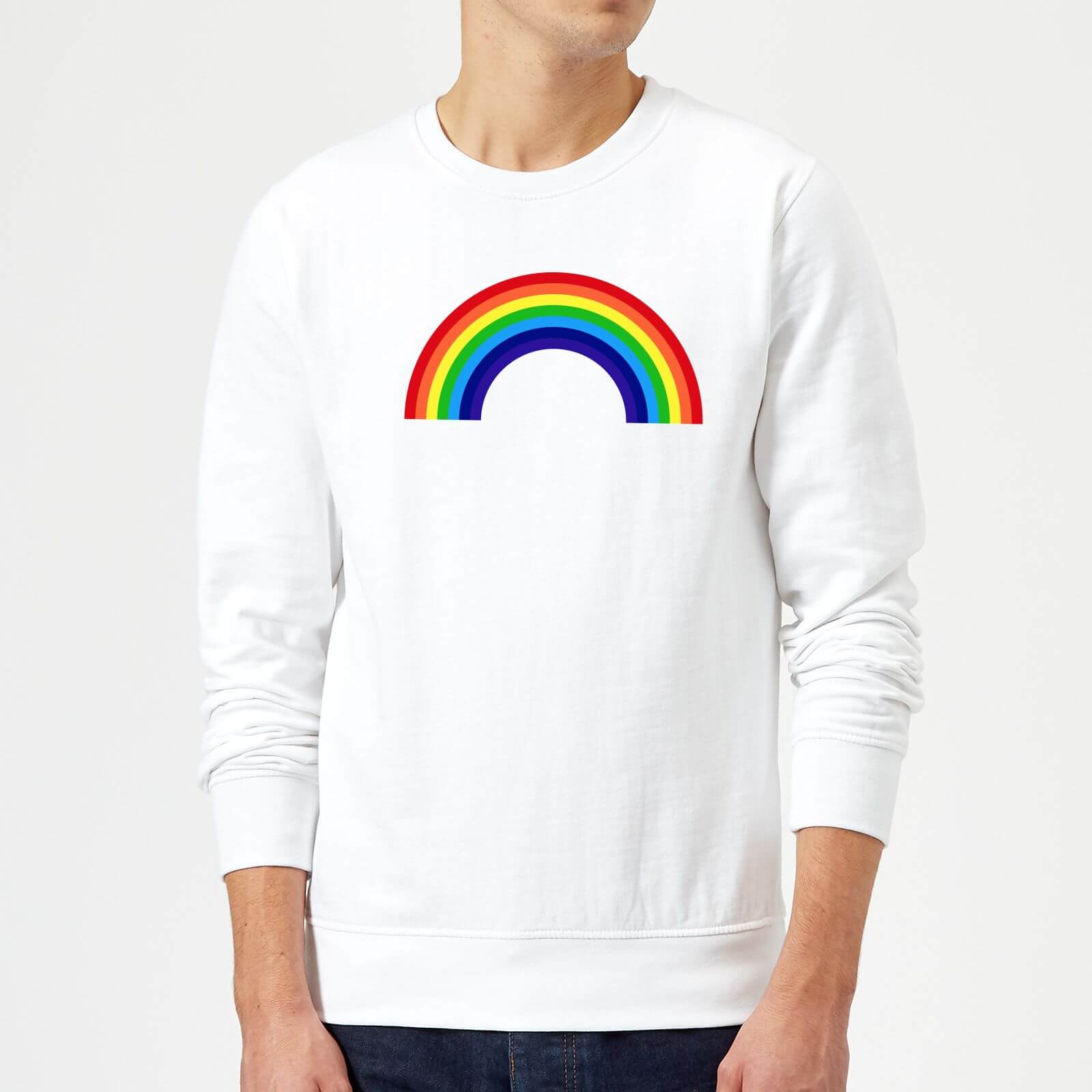 Classic Rainbow Sweatshirt - White - S - White