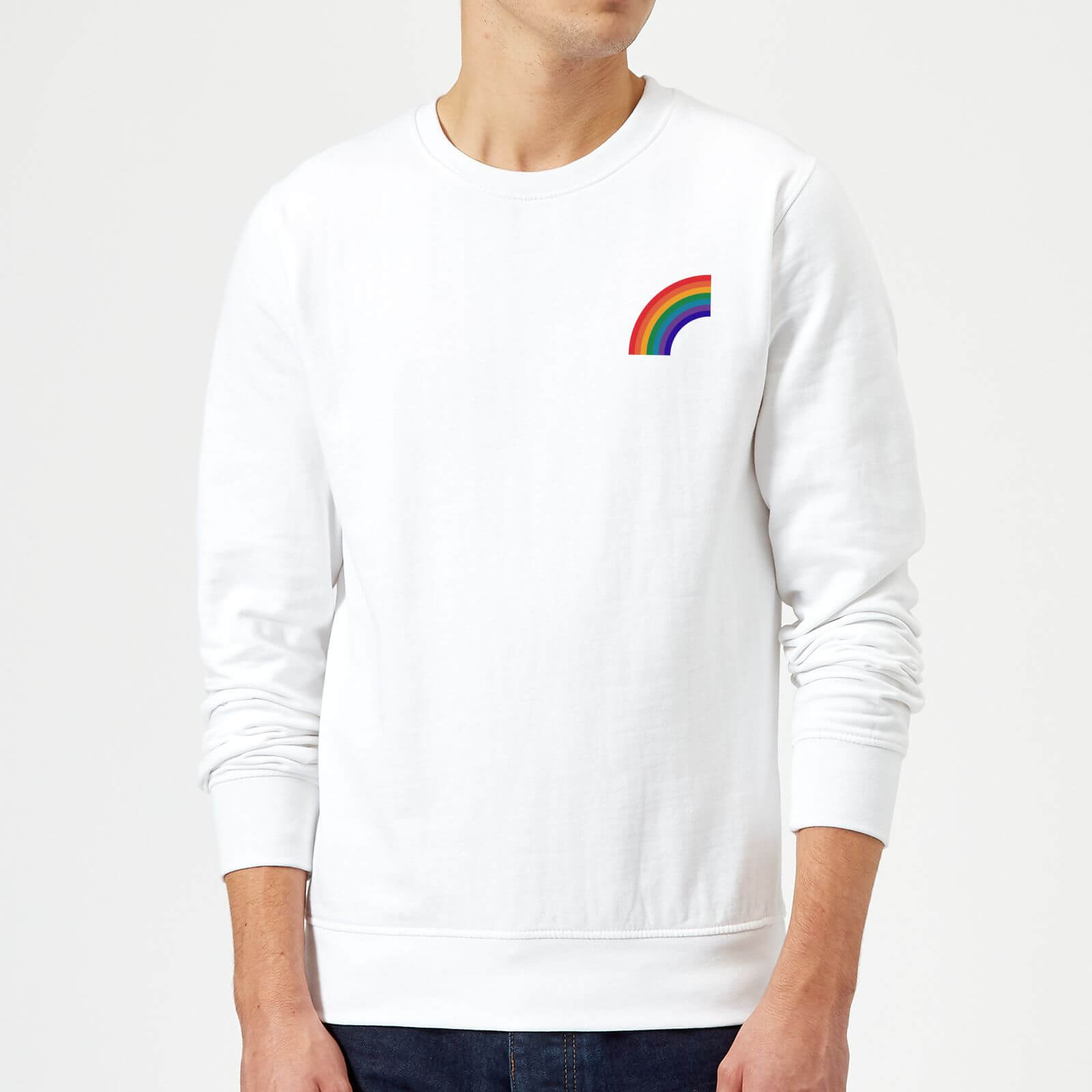 Half Rainbow Sweatshirt - White - S - White