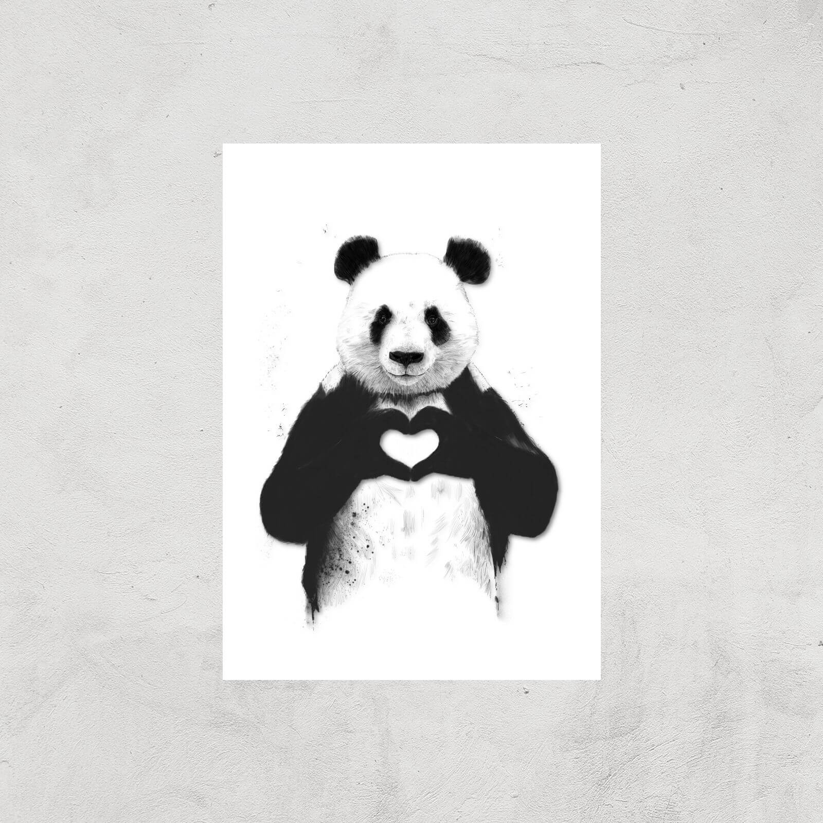 Balazs Solti Panda Love Art Print - A2 - Print Only