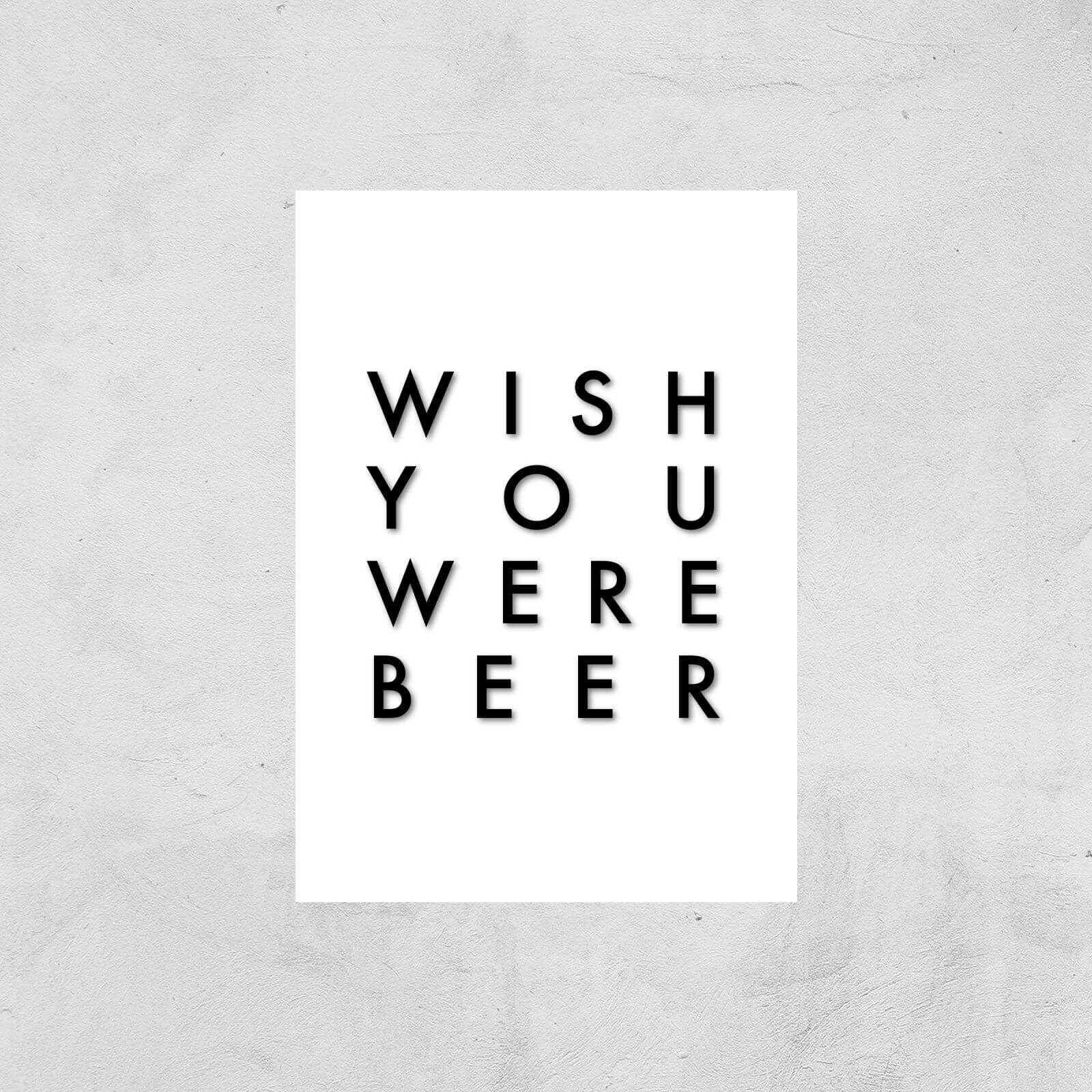 PlanetA444 Wish You Were Beer Art Print - A2 - Print Only