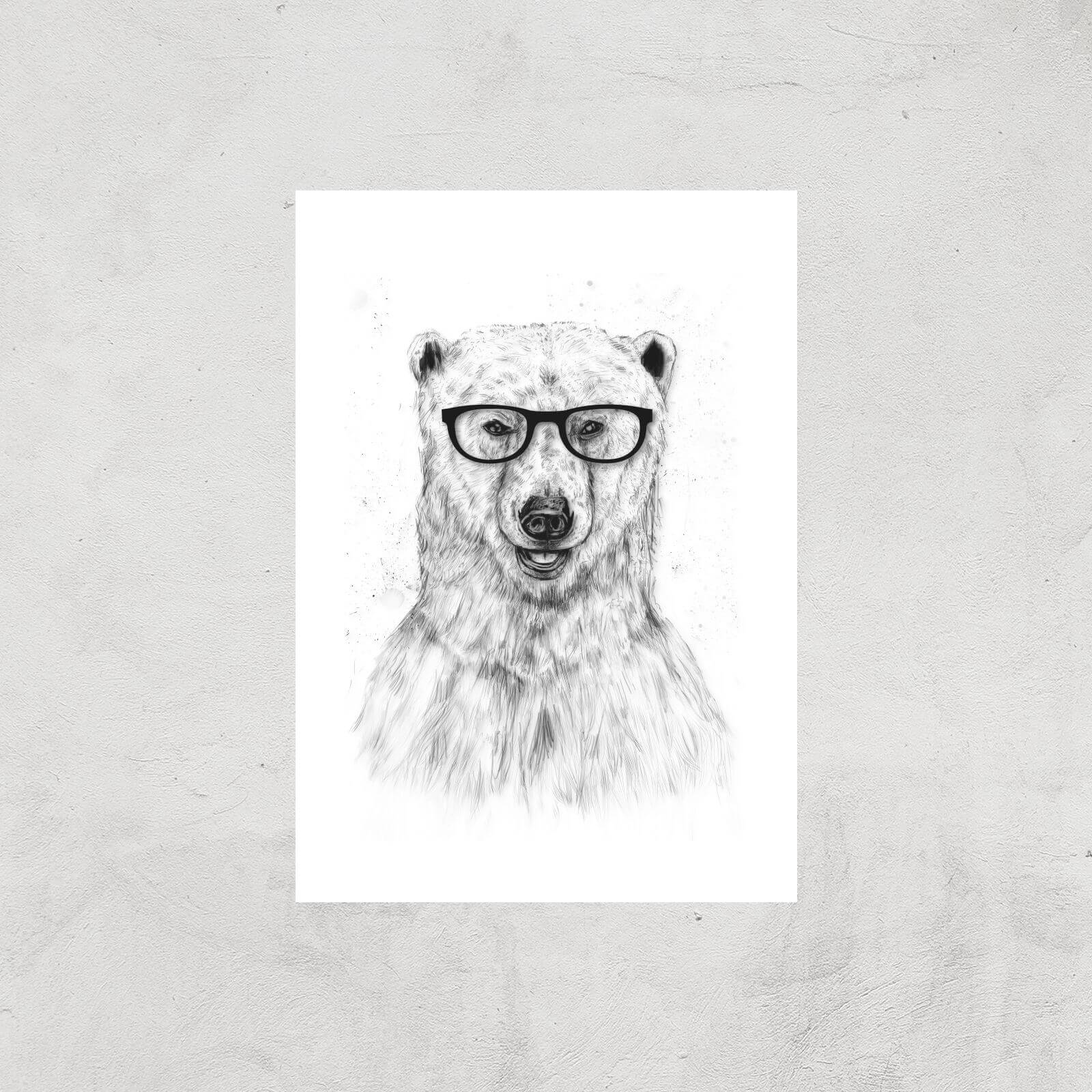 Balazs Solti Polar Bear and Glasses Art Print - A2 - Print Only