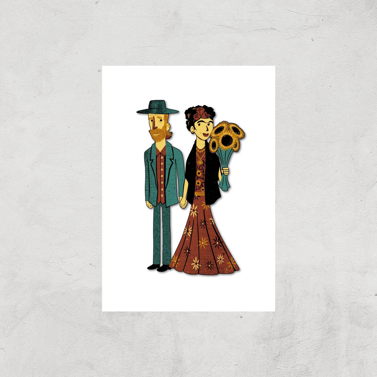 Tobias Fonseca Love Is Art - Frida Kahlo and Van Gogh Art Print - A2 - Print Only