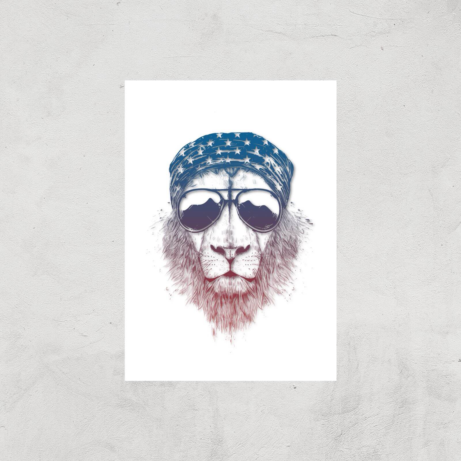 Balazs Solti Bandana Lion Art Print - A2 - Print Only