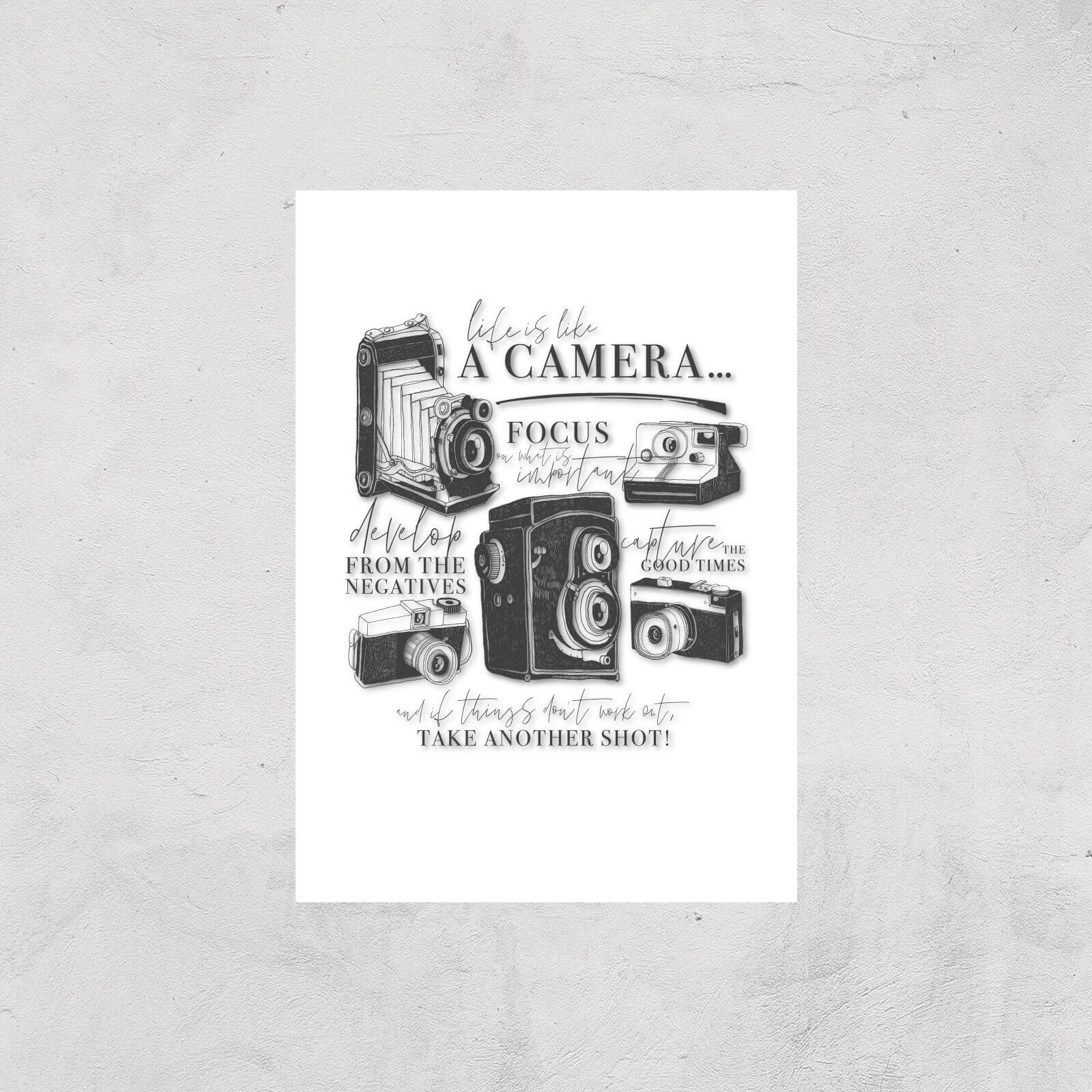 Life Is Like A Camera Art Print - A2 - Print Only