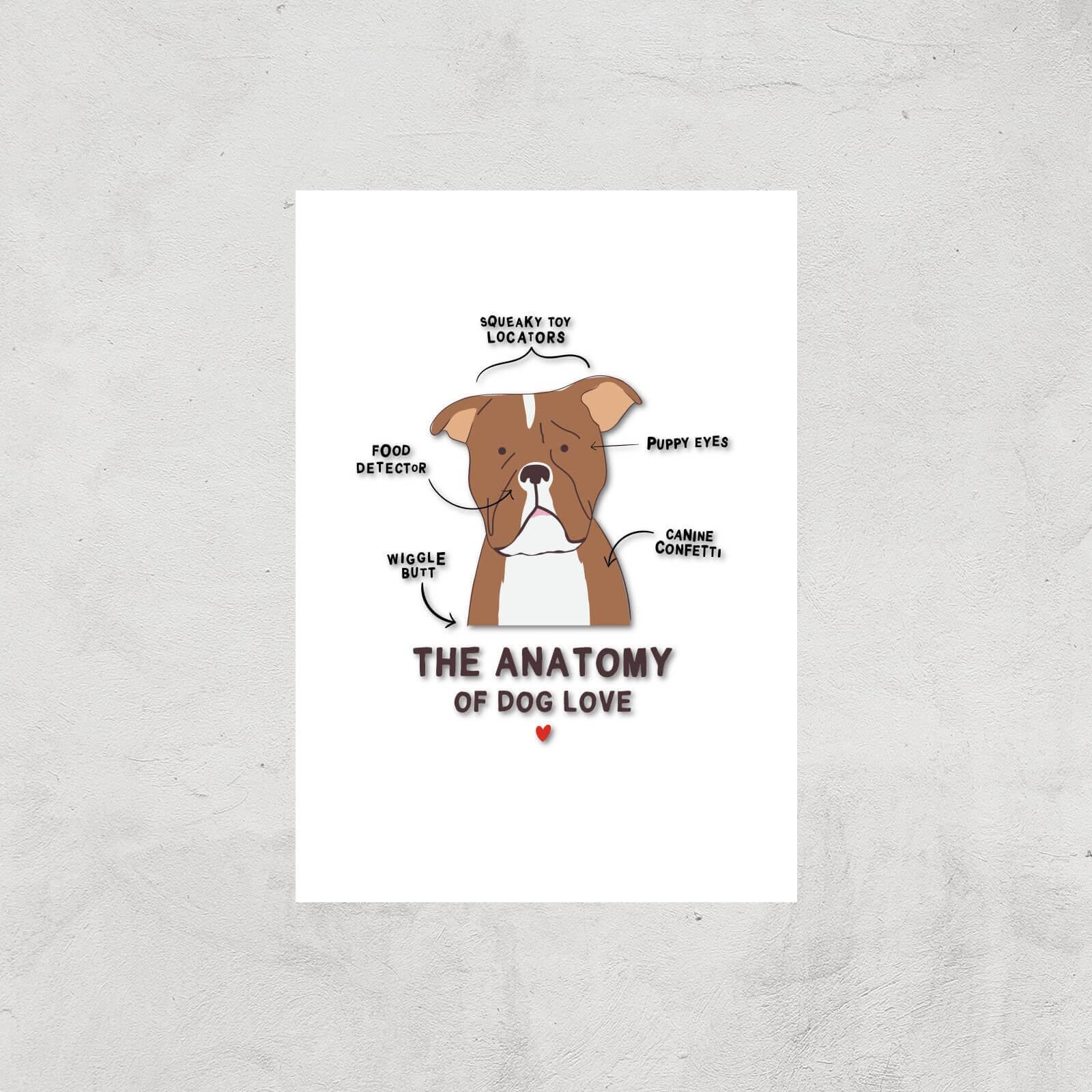 The Anatomy Of Dog Love Art Print - A2 - Print Only