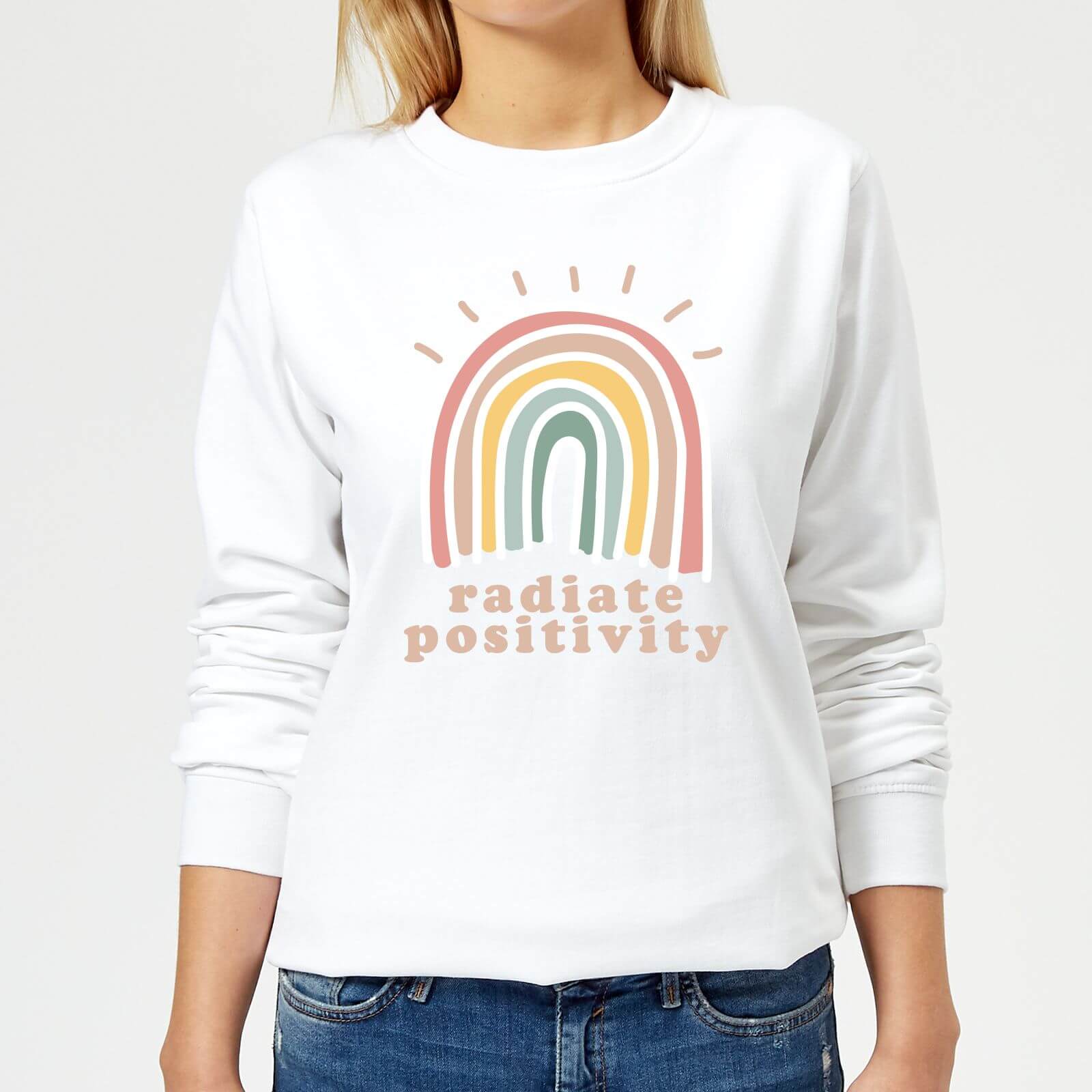 Radiate Positivity Women's Sweatshirt - White - XS - White
