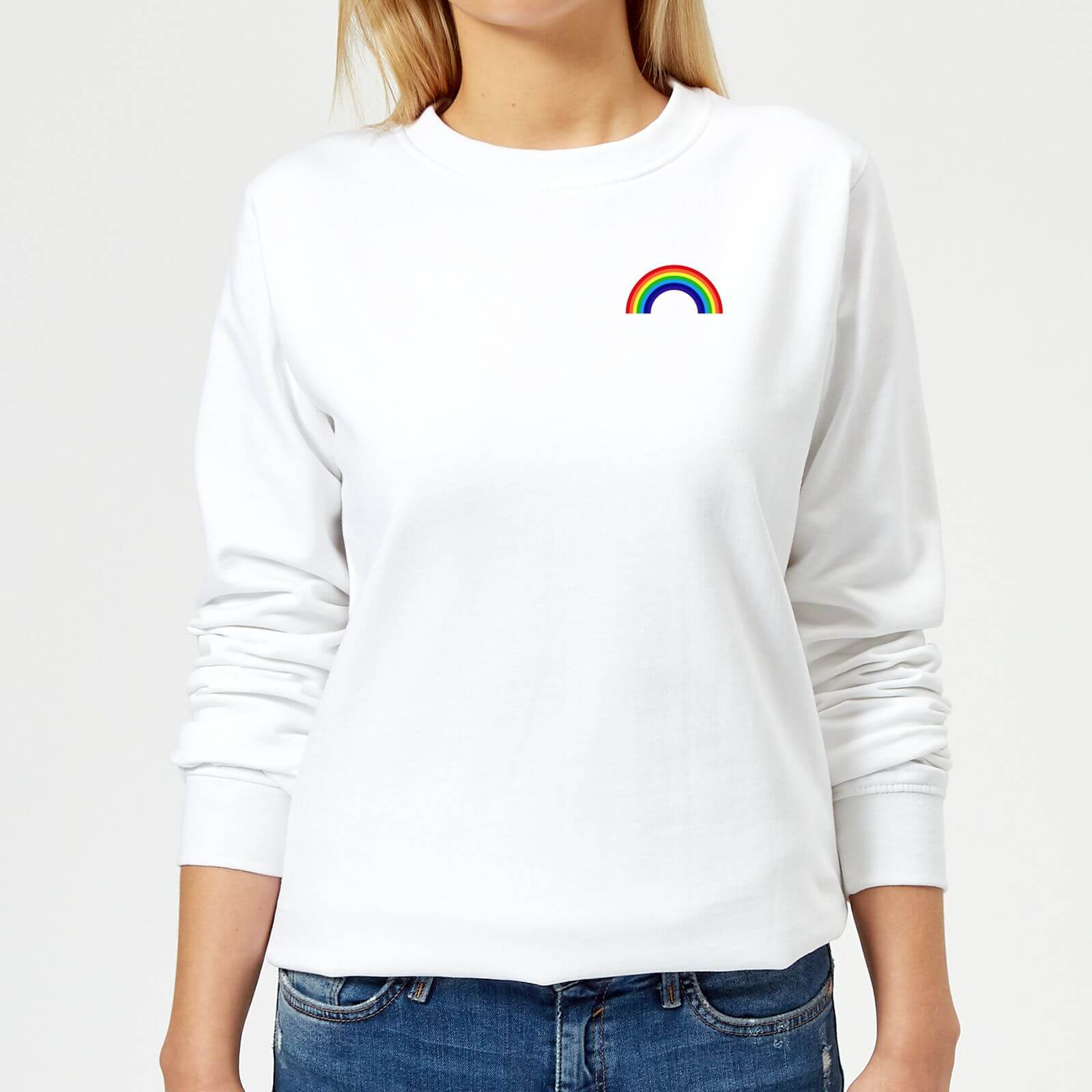 Classic Rainbow Pocket Women's Sweatshirt - White - XS - White