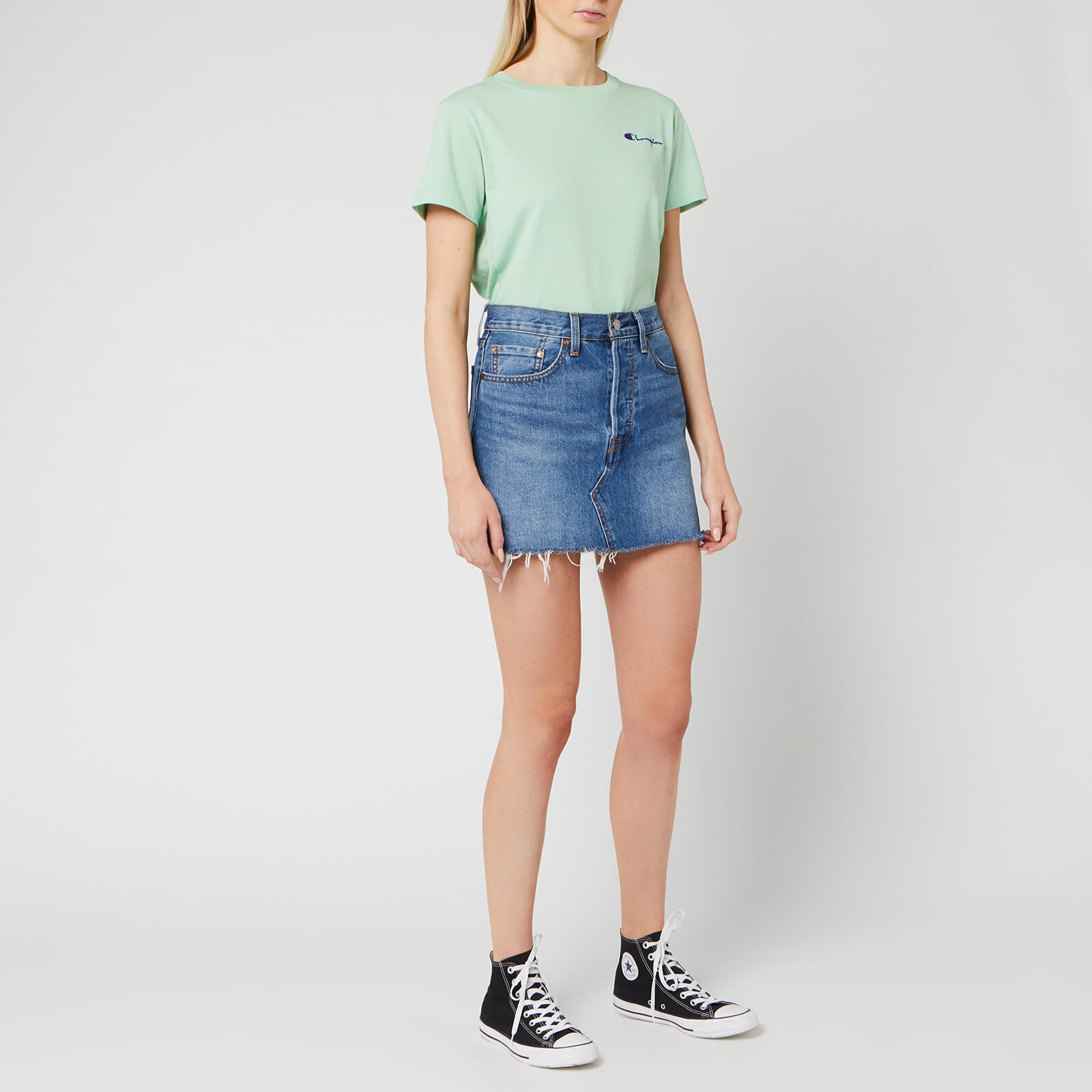 Champion Women's Small Script T-Shirt - Mint Green - Xs