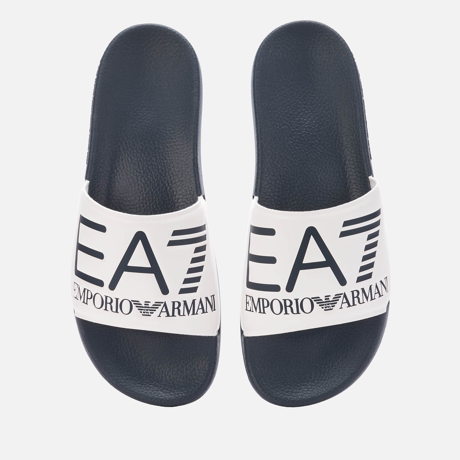 Emporio Armani EA7 Men's Logo Slide Sandals - Blue/White - UK 7