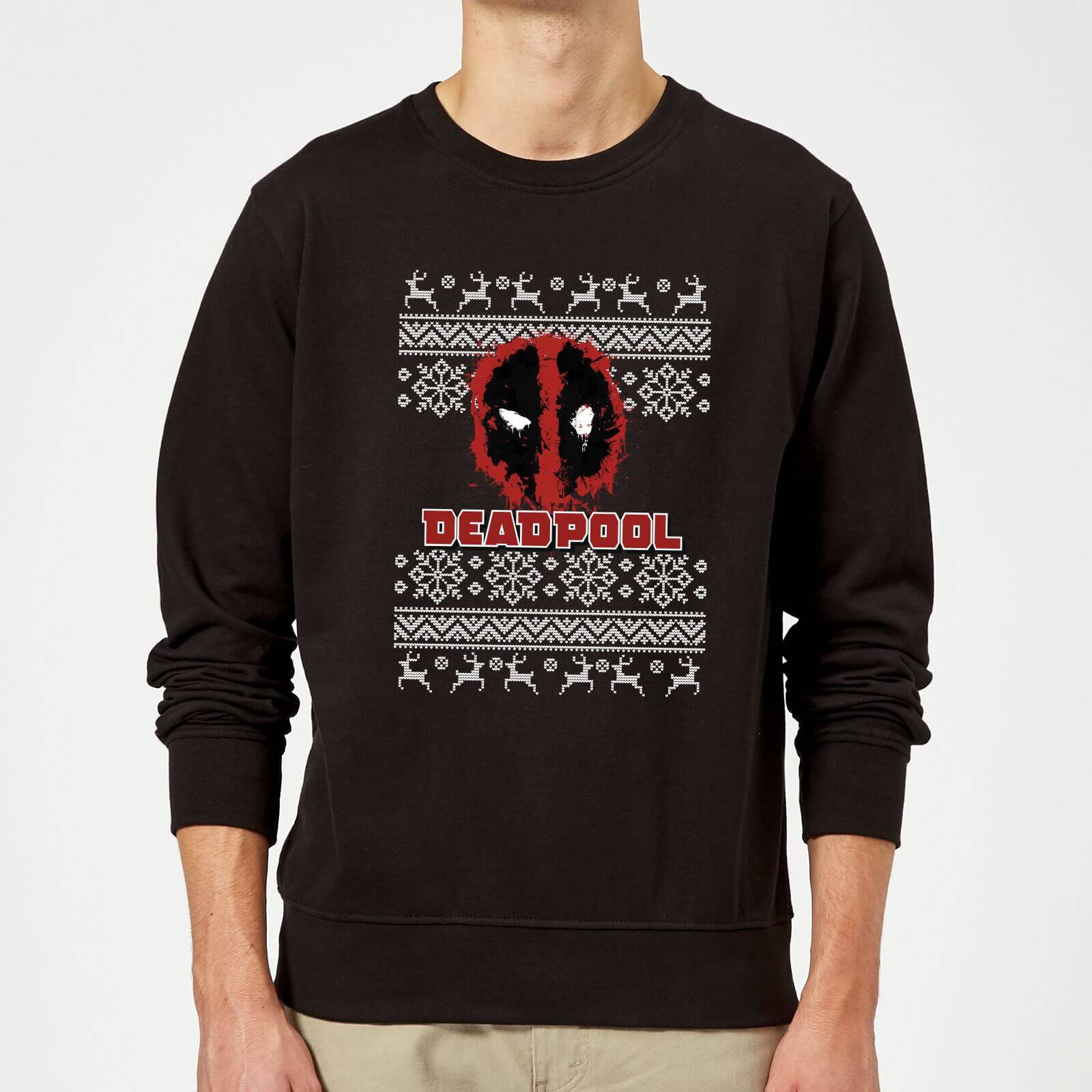 Deadpool Christmas Sweatshirt - Black - S