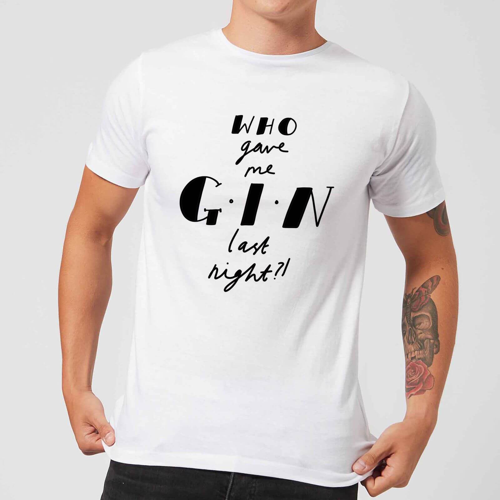 Who Gave Me Gin Last Night? Men's T-Shirt - White - S - White