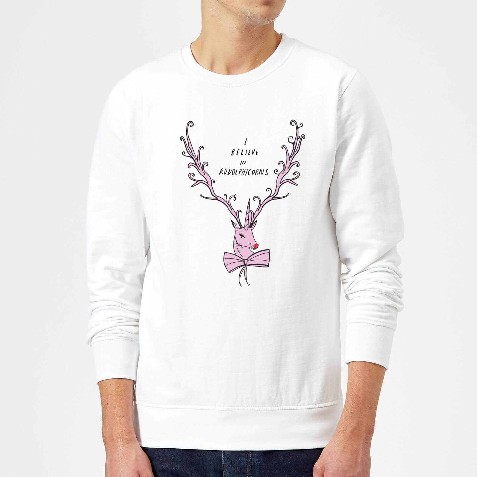 I Believe In Rudolicorns Sweatshirt - White - S