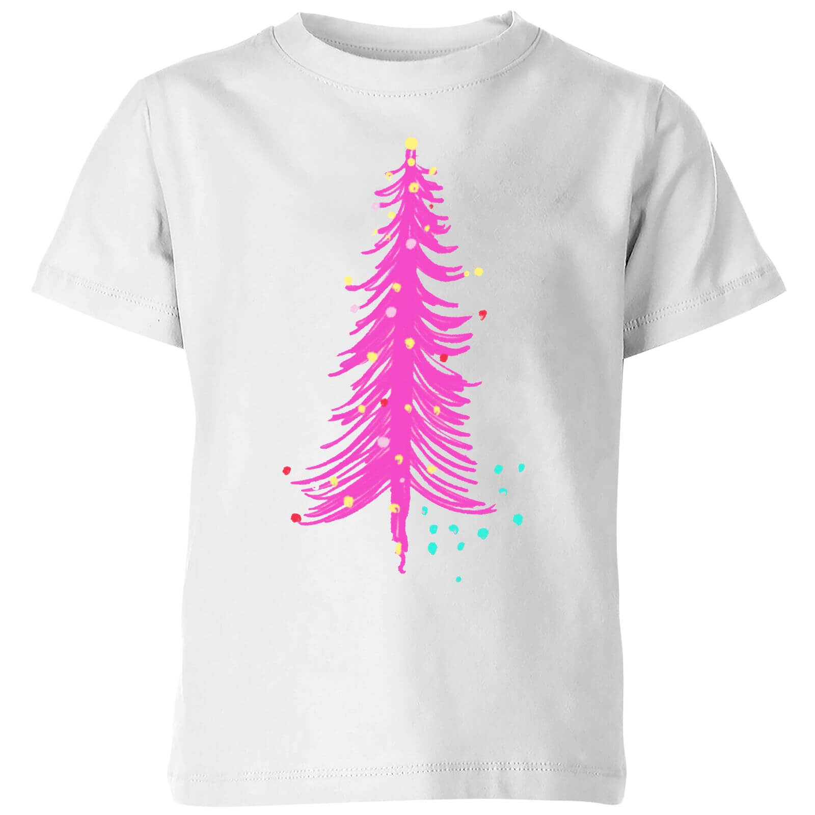 Pink Christmas Tree Kids' T-Shirt - White - 3-4 Years - White