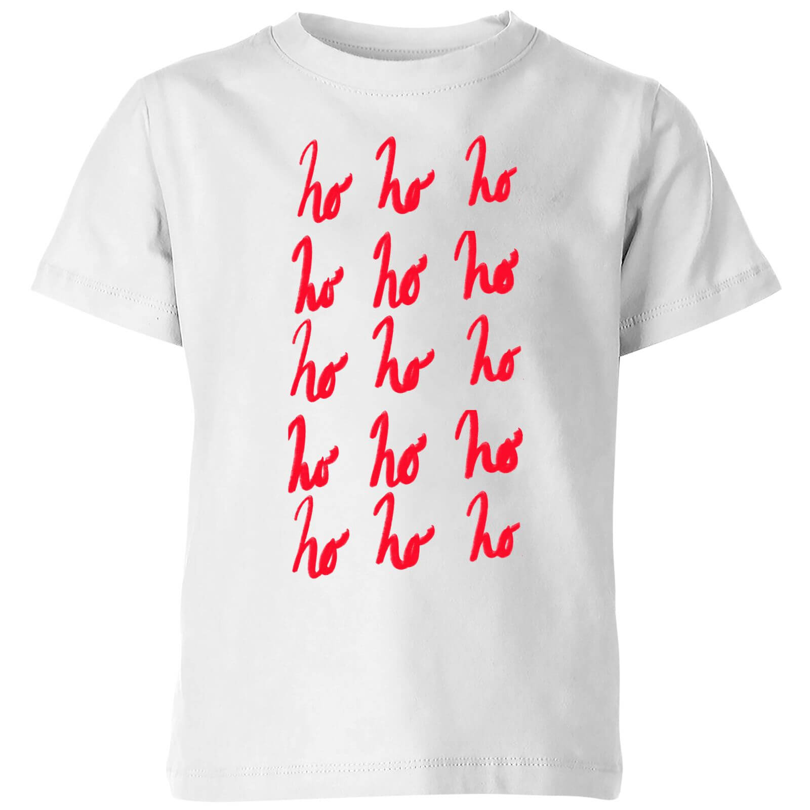 Ho Ho Ho Repetitive Kids' T-Shirt - White - 3-4 Years - White