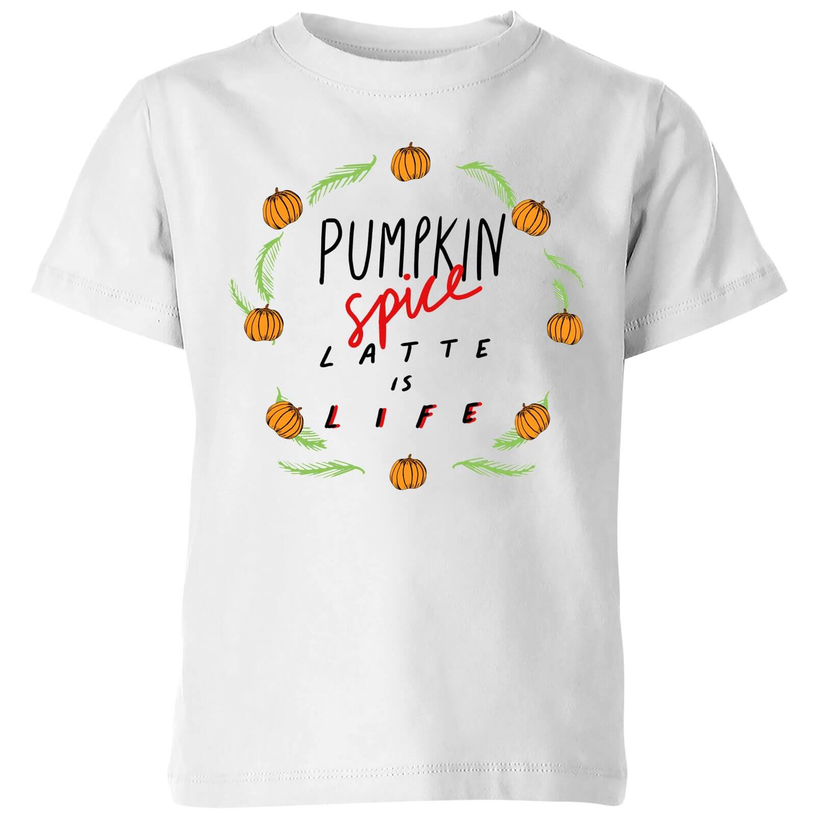 Pumpkin Spice Latte Is Life Kids' T-Shirt - White - 3-4 Years - White