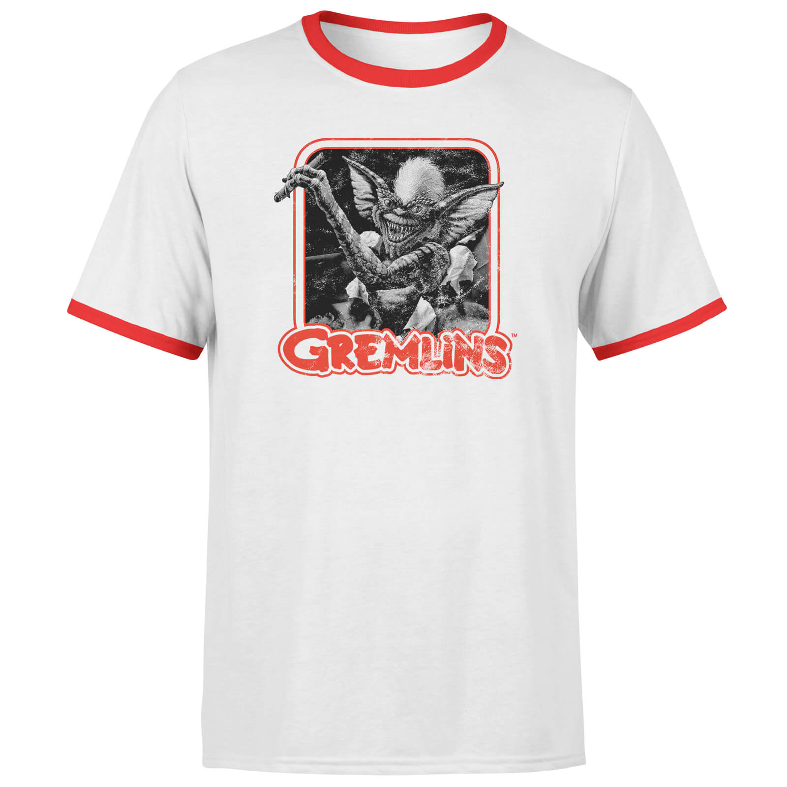 Gremlins Retro T-Shirt - White/Red Ringer - S
