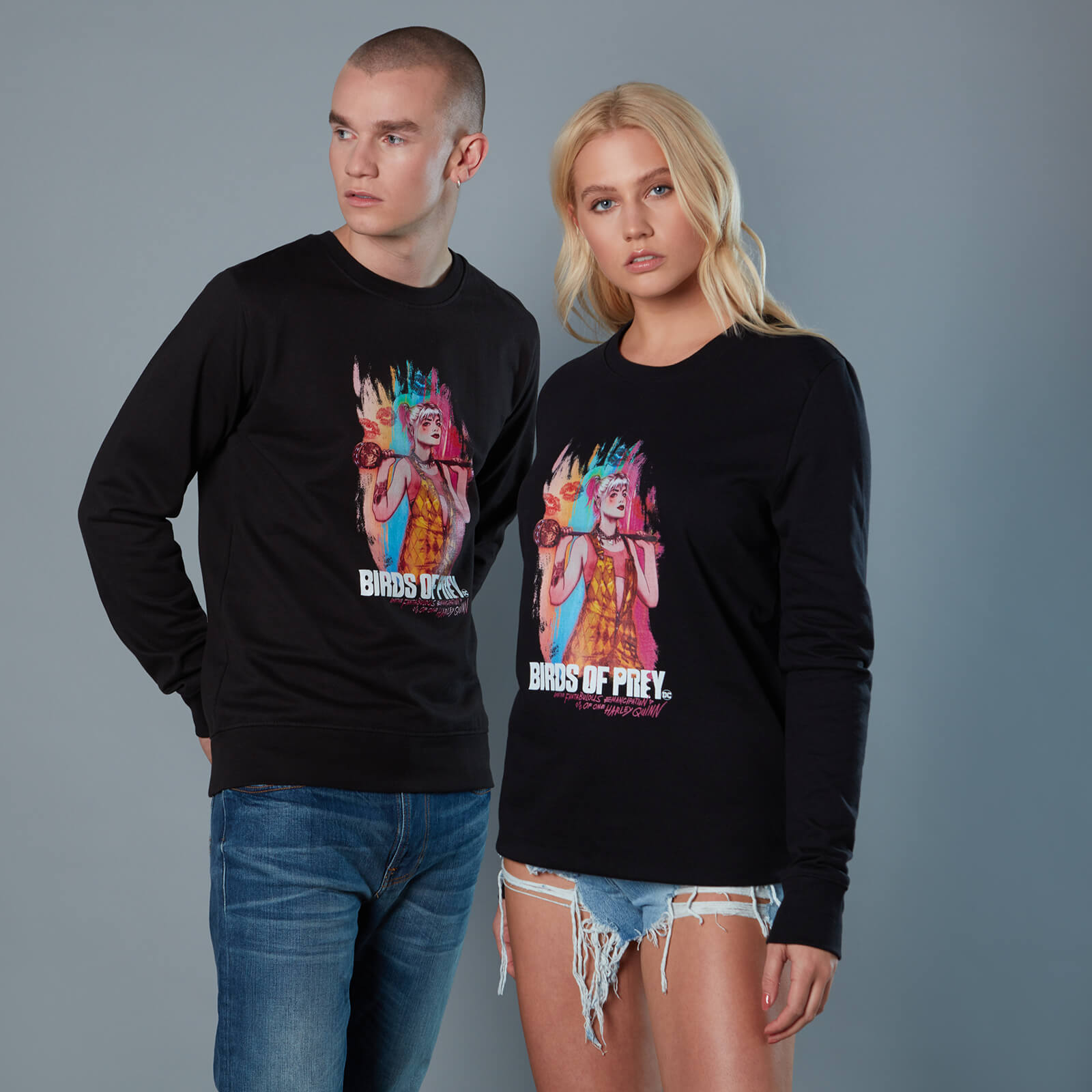 

Felpa Harley Quinn Acrylic Storke Portrait Birds of Prey - Nero - Unisex - M