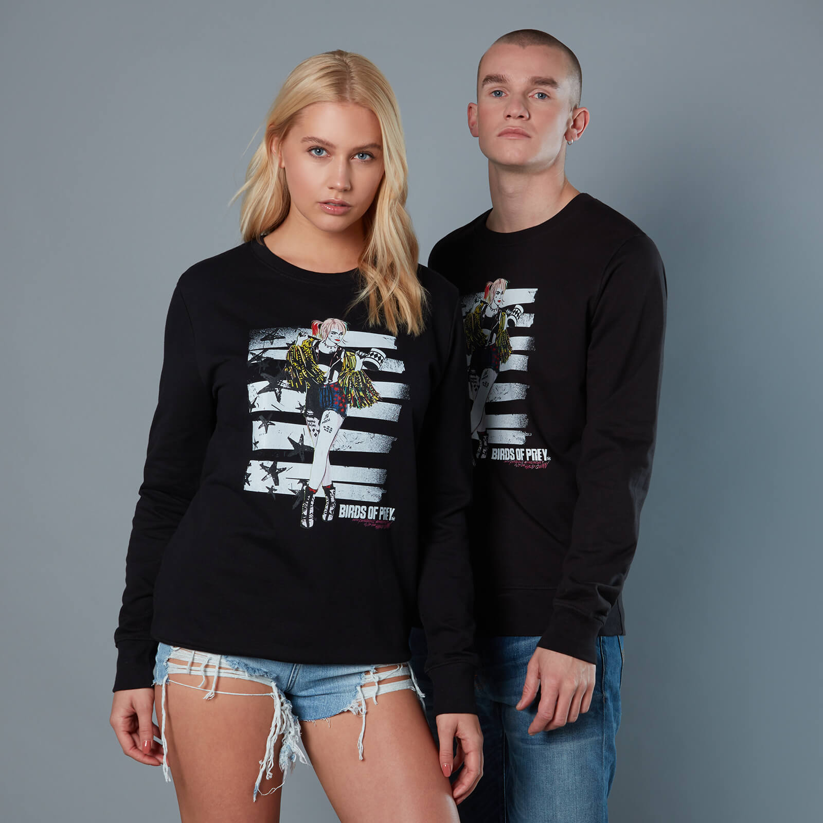 Felpa Harley Quinn Block Pannel Birds of Prey - Nero - Unisex - XL