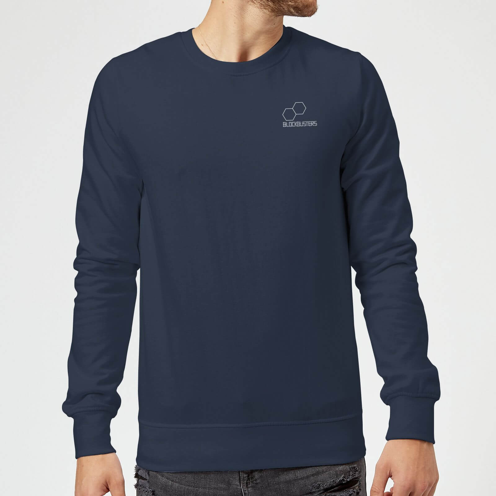 Blockbusters Pocket Print Sweatshirt - Navy - S - Navy