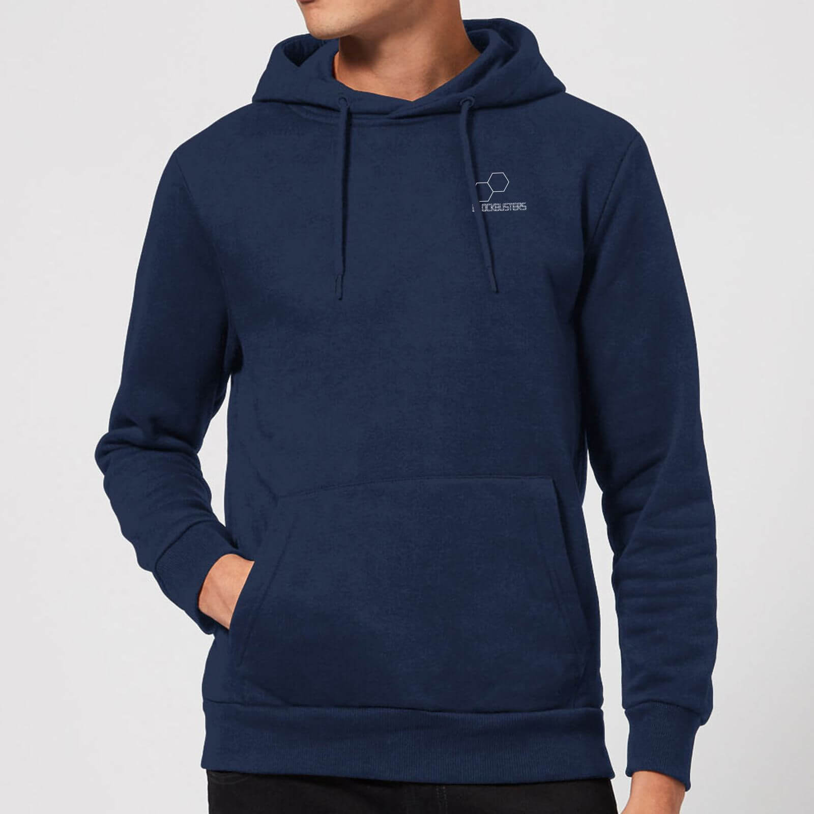 Blockbusters Pocket Print Hoodie - Navy - S