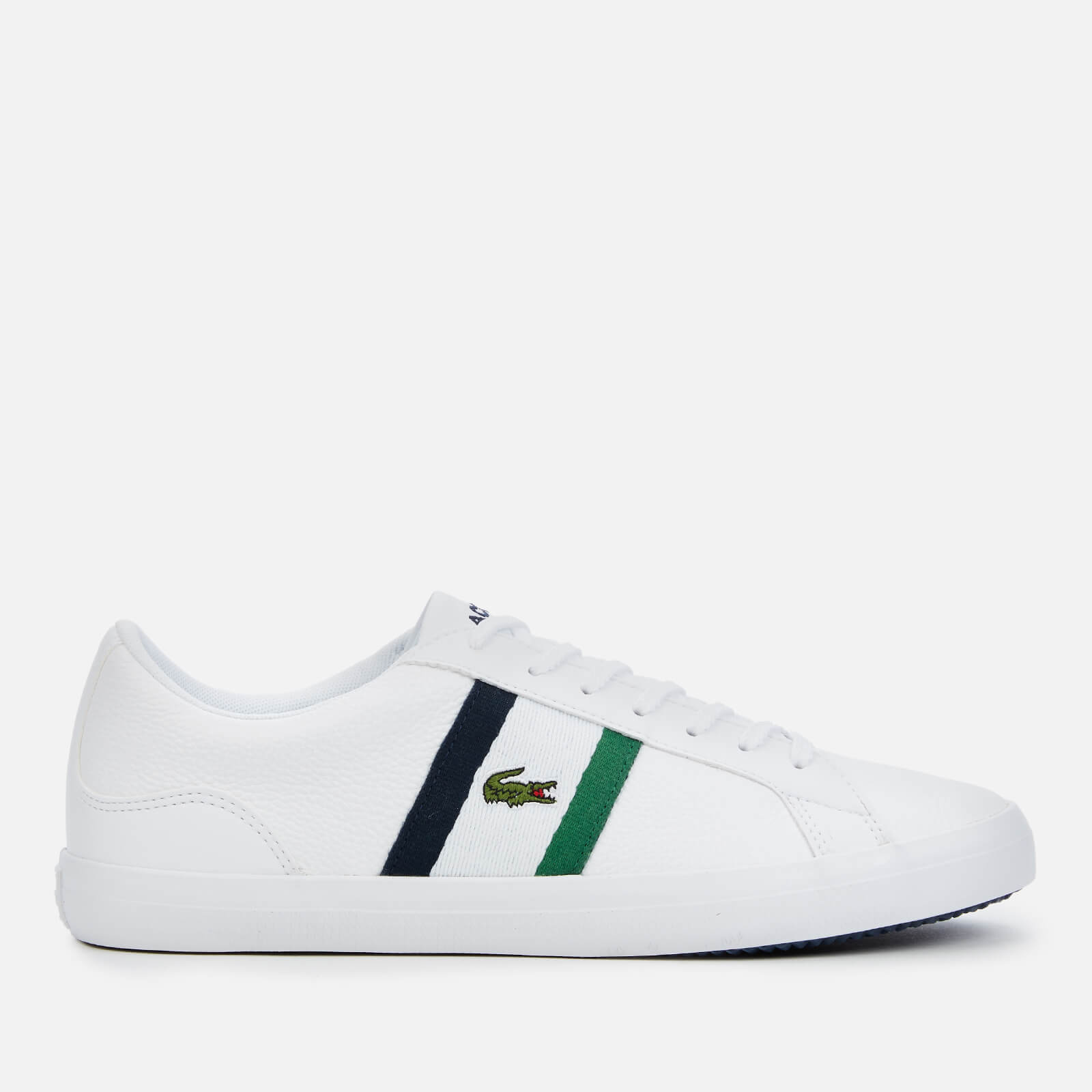 Lacoste Men's Lerond 119 3 Leather Low Top Trainers - White/Navy - UK 8