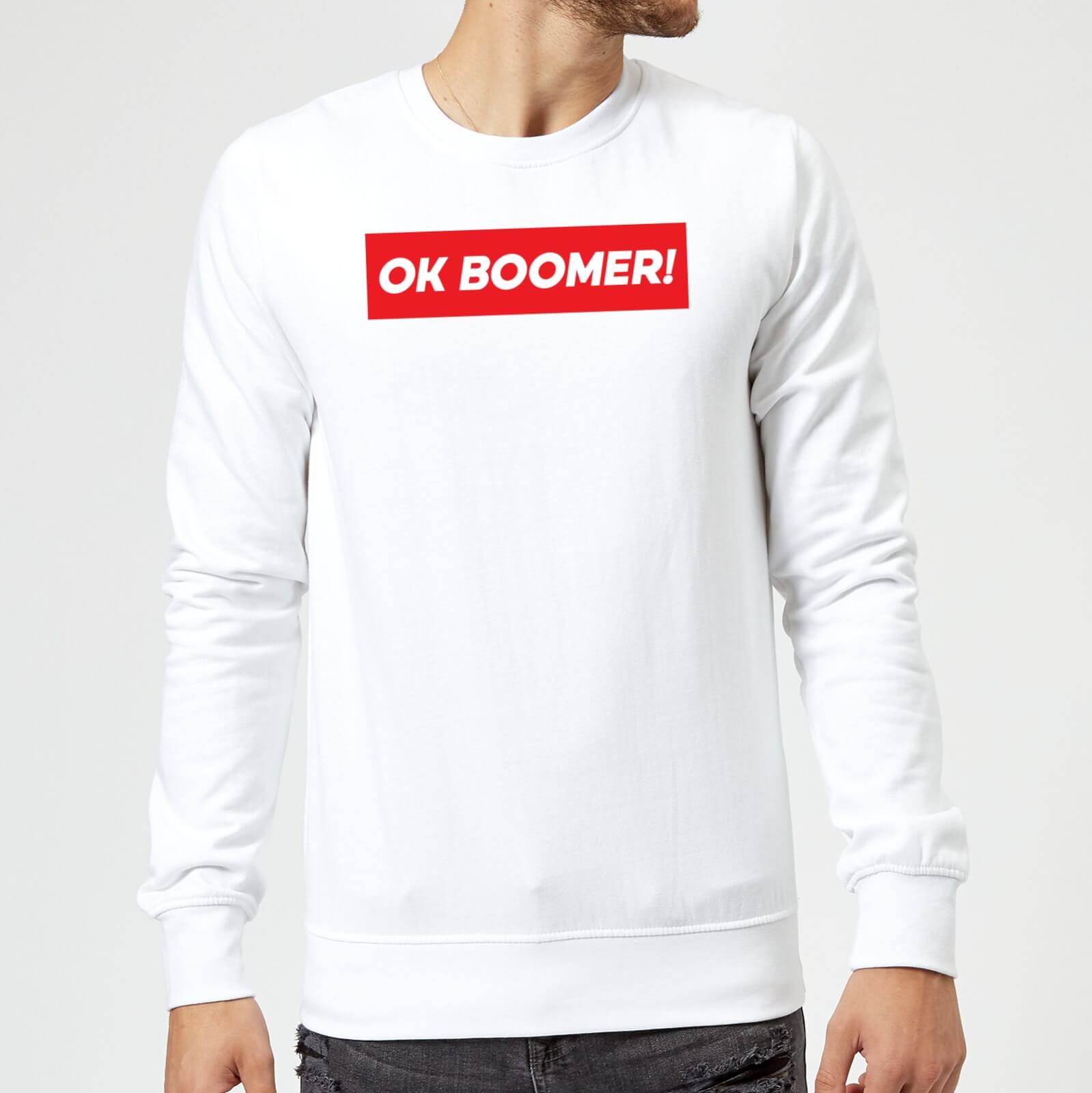 Ok Boomer! Block Sweatshirt - White - S - White