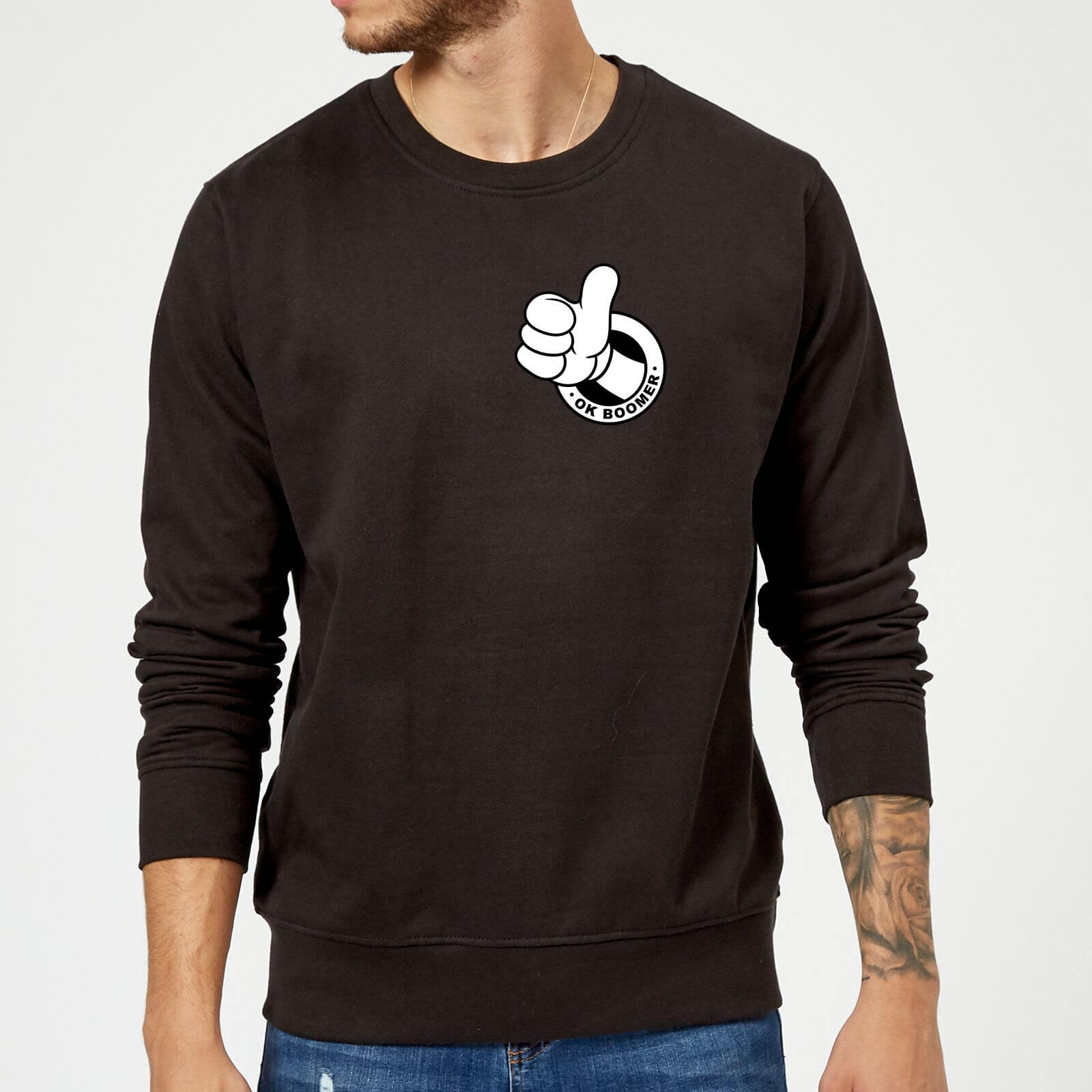 Ok Boomer Thumbs Up Sweatshirt - Black - S - Black