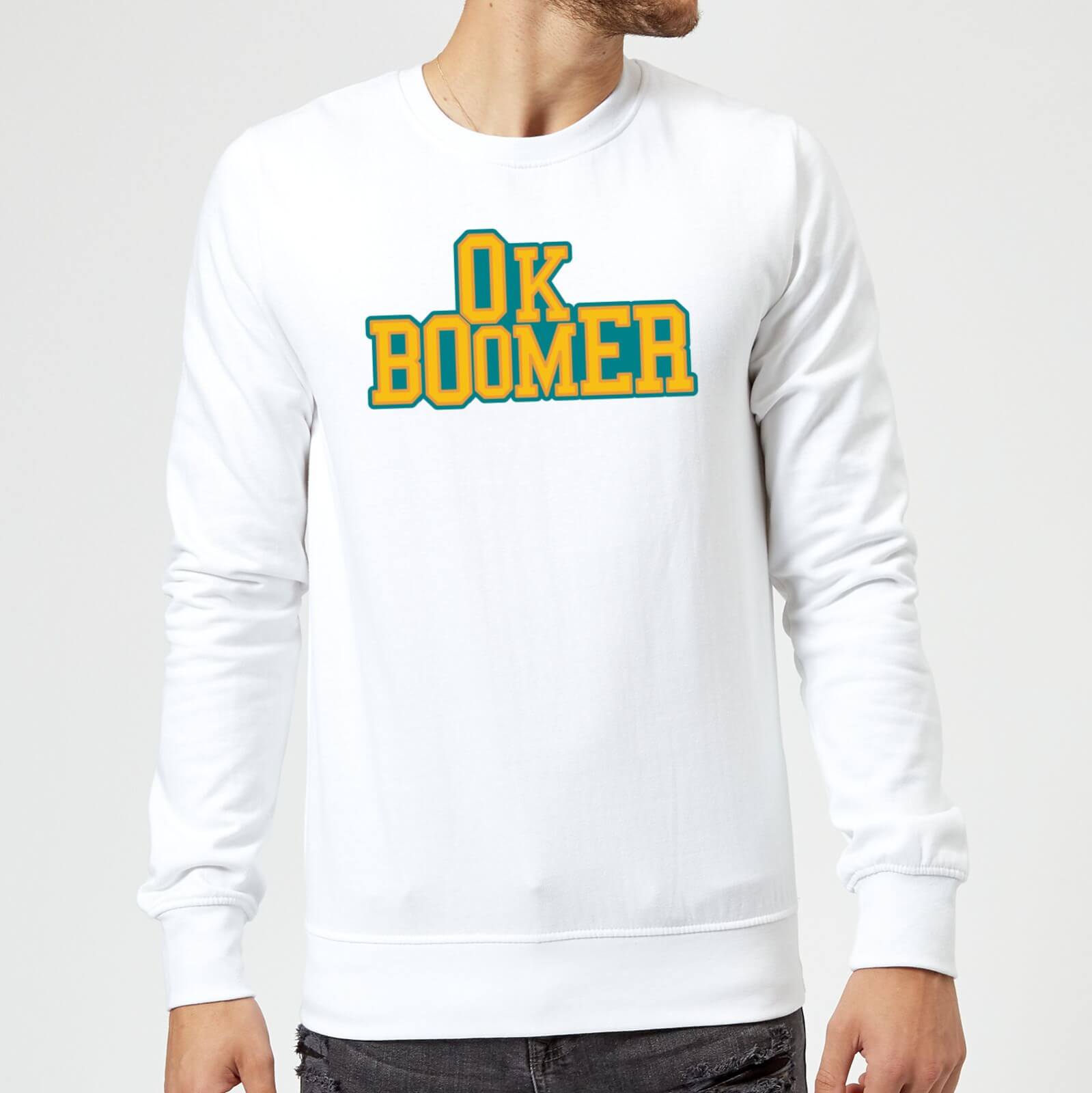 Ok Boomer College Sweatshirt - White - S - White