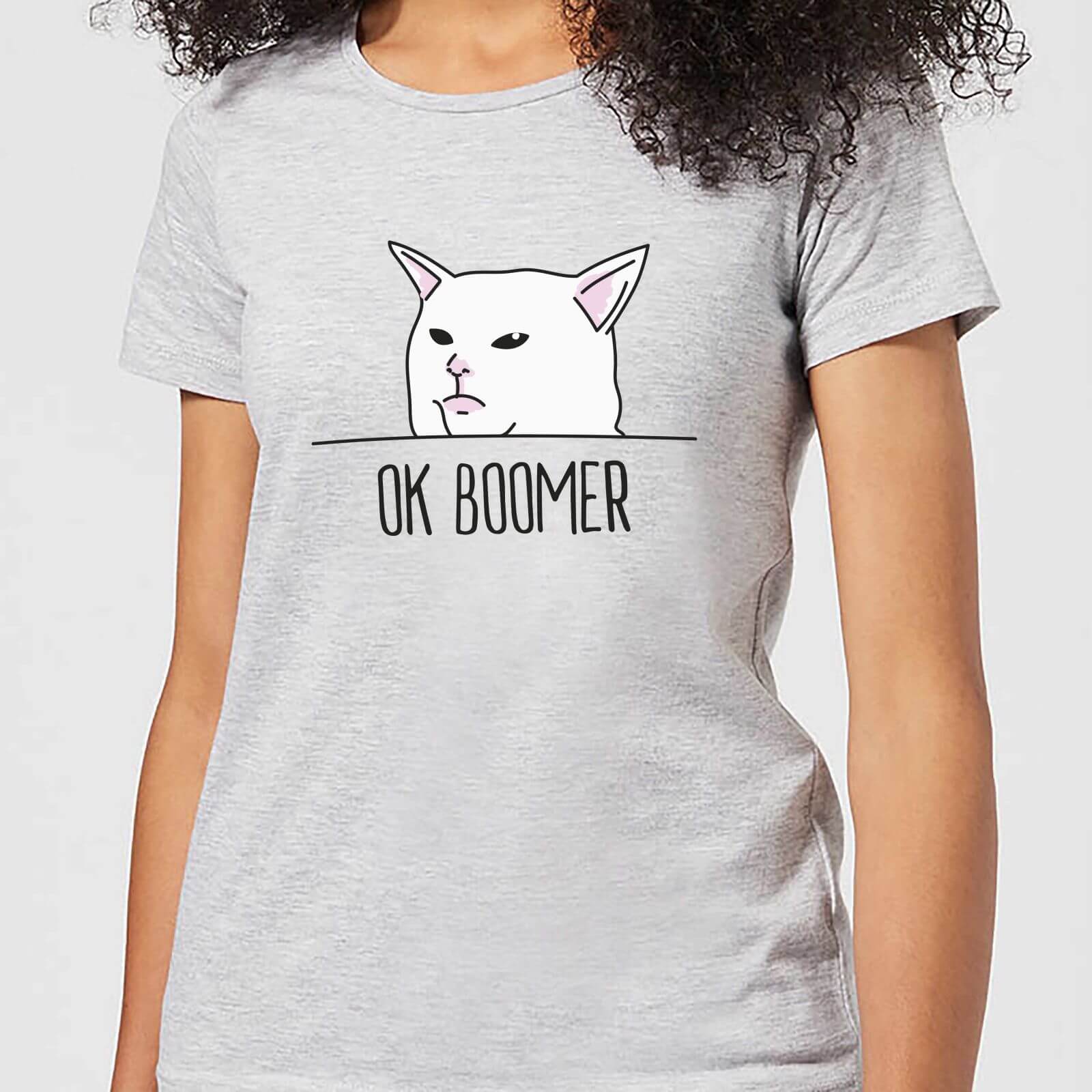 Ok Boomer Cat Women's T-Shirt - Grey - S - Grey