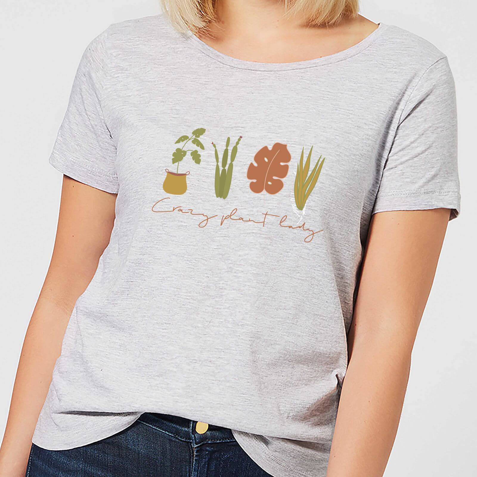 Burnt Orange Crazy Plant Lady Women's T-Shirt - Grey - XL - Grey