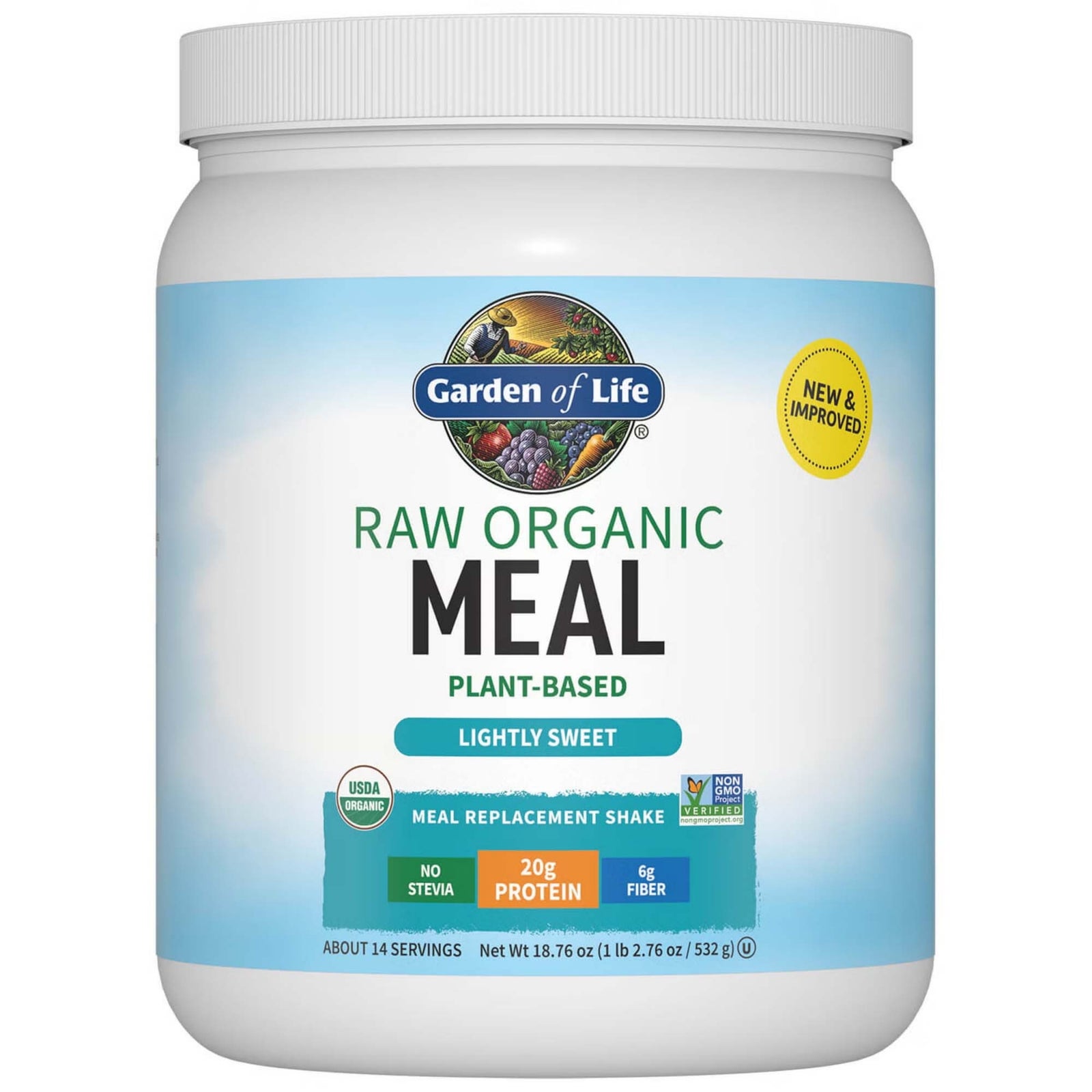 Shake sostitutivo del pasto RAW tutto-in-uno biologico leggermente dolce