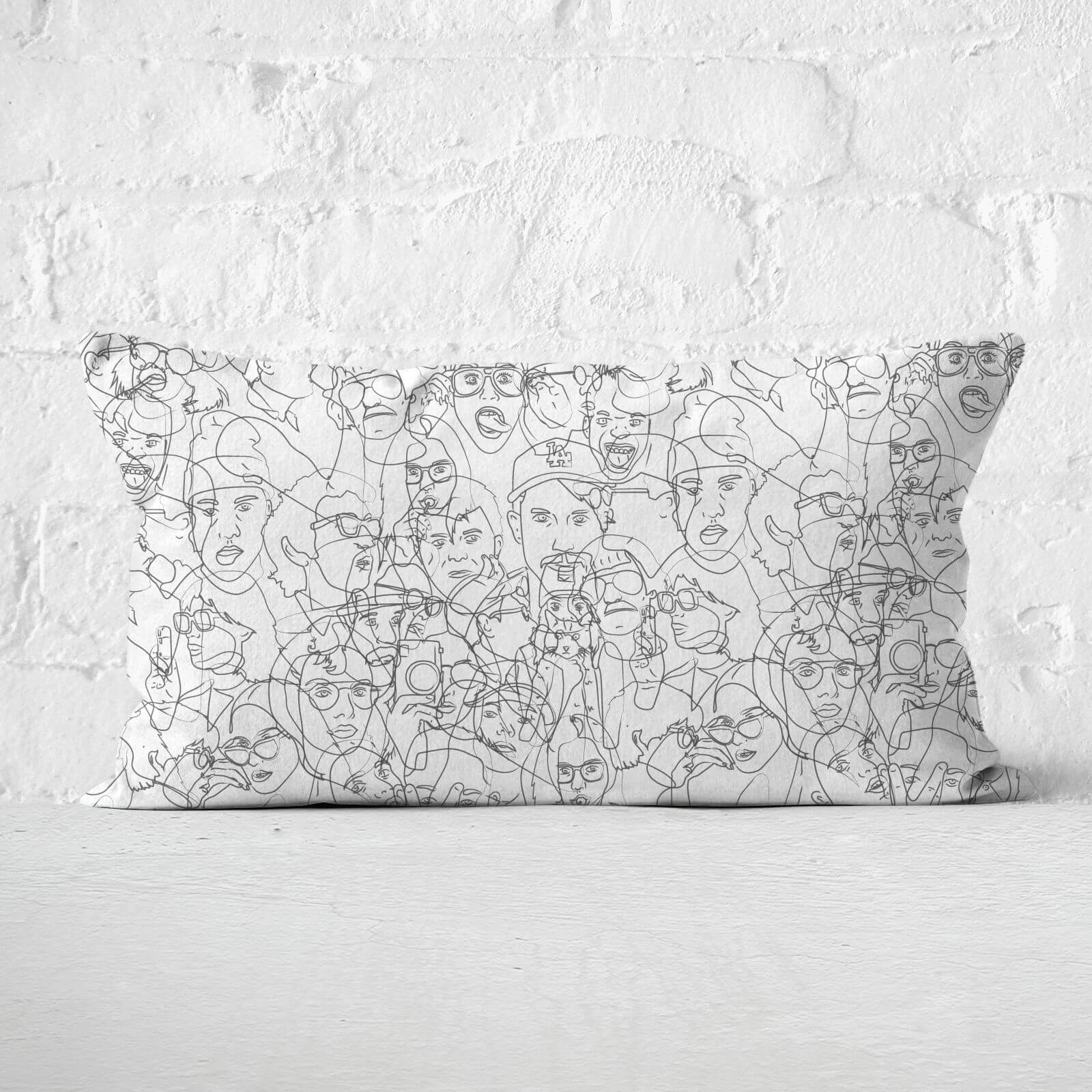 Faces Rectangular Cushion - 30x50cm - Soft Touch