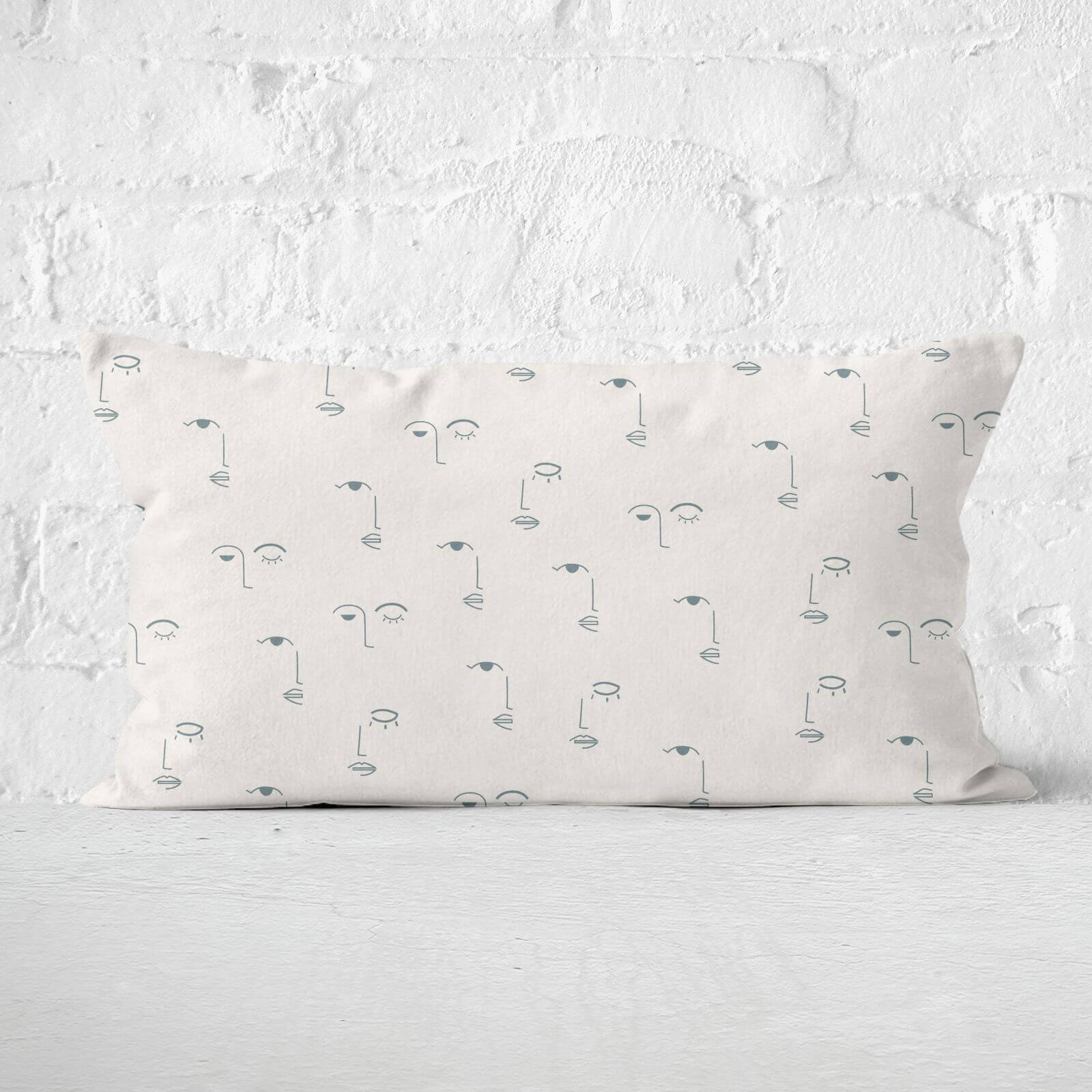 Eyes And Lips Rectangular Cushion - 30x50cm - Soft Touch