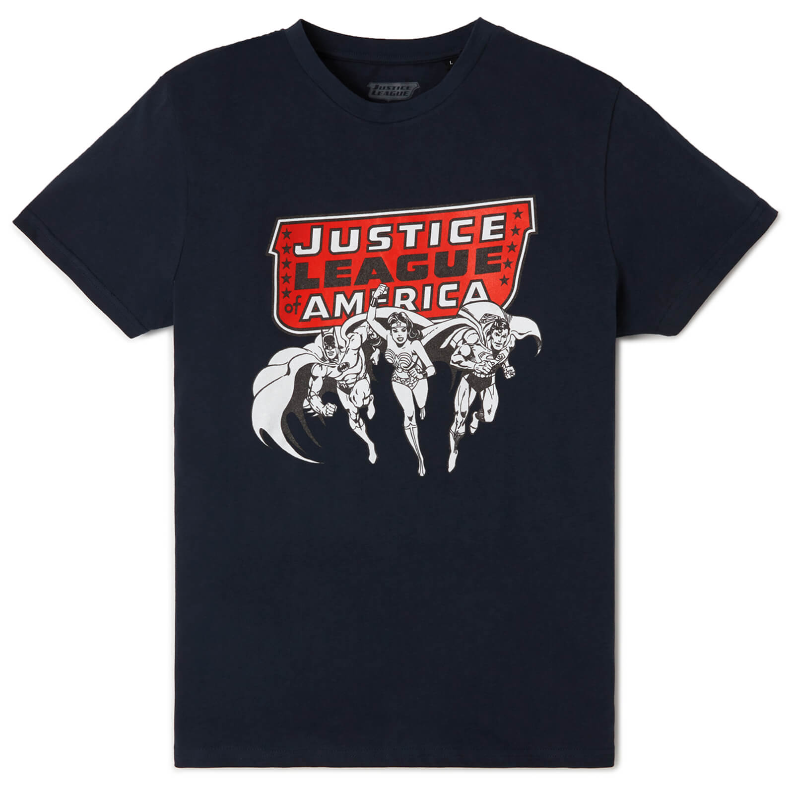 Justice League Metallic Black Ink T-Shirt – Navy – M
