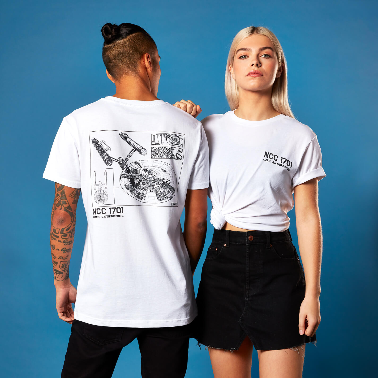 NCC 1701 Pocket Print Star Trek T-shirt - White - M - White