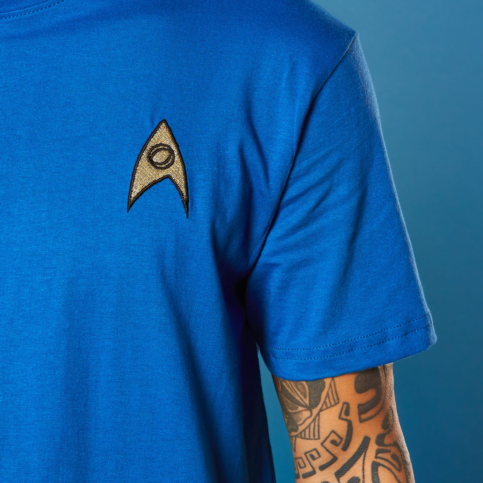 Embroidered Science Badge Star Trek T-shirt - Royal Blue - M - royal blue