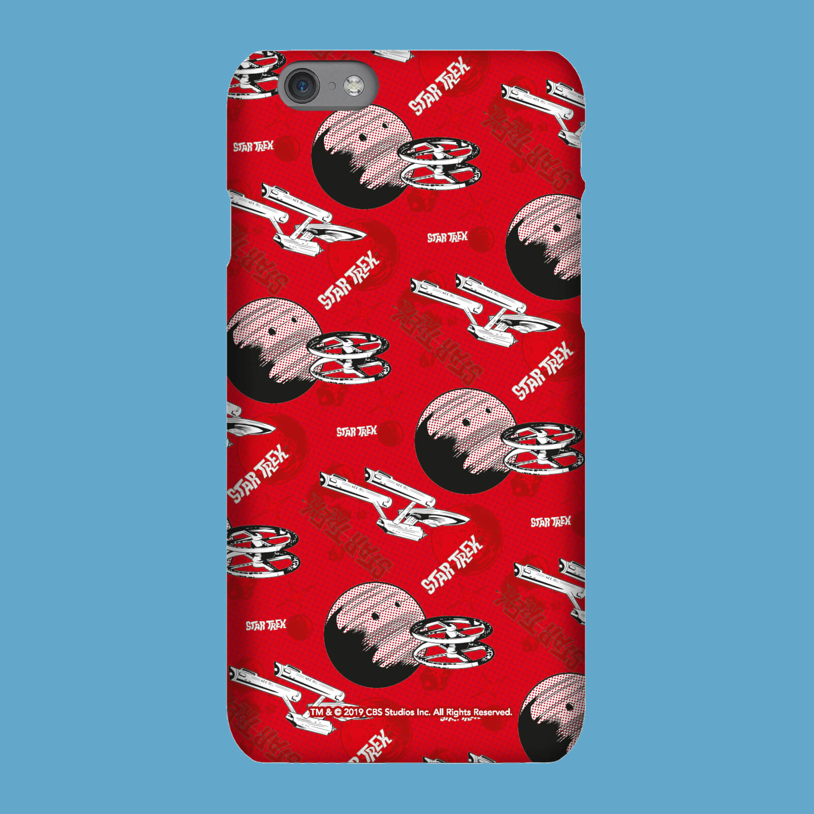 Red Retro Star Trek Phone Case for iPhone and Android - Samsung S9 - Snap Case - Matte