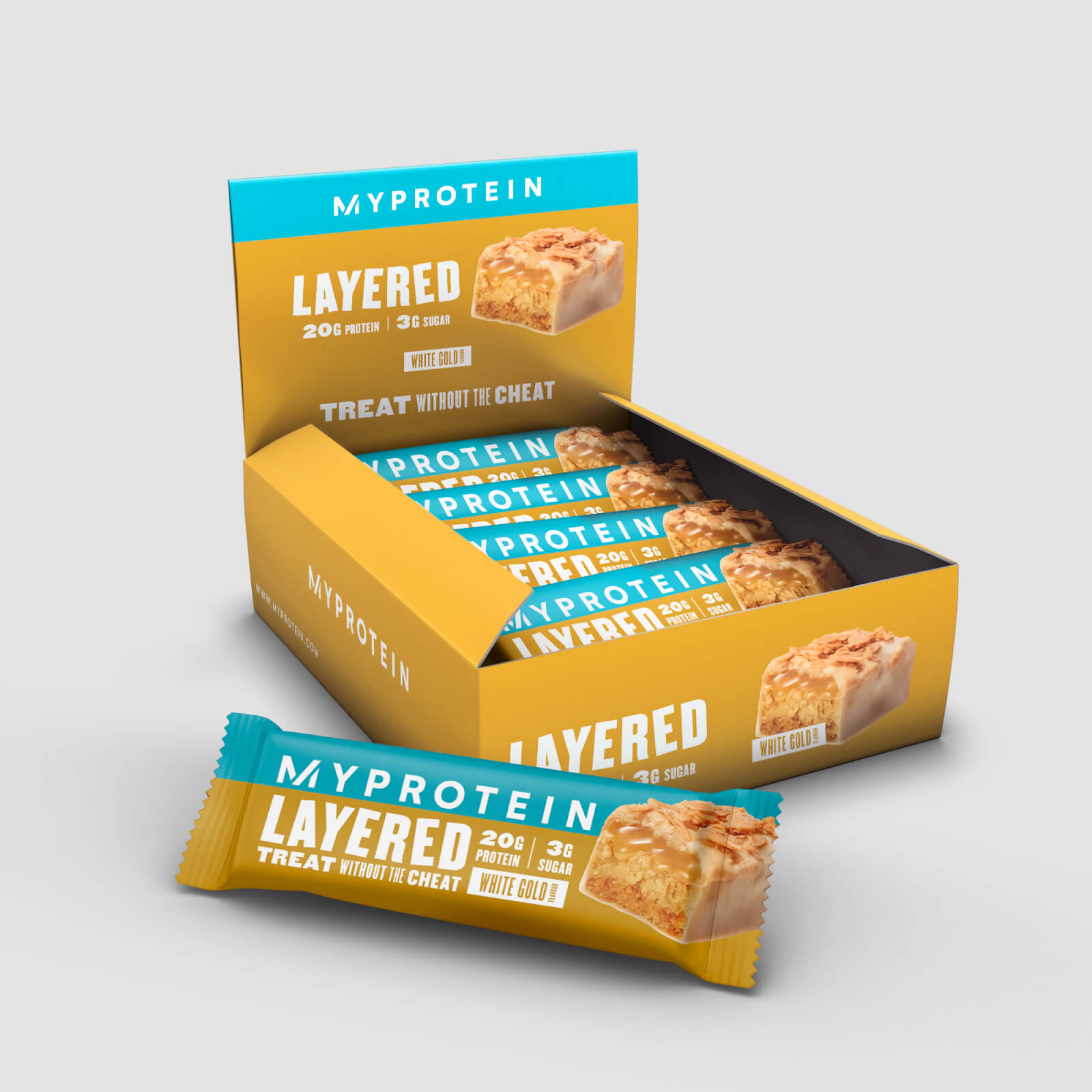 5056281108930 - Layered Protein Bar - 12 x 60g - Weiße Schokolade und Karamell